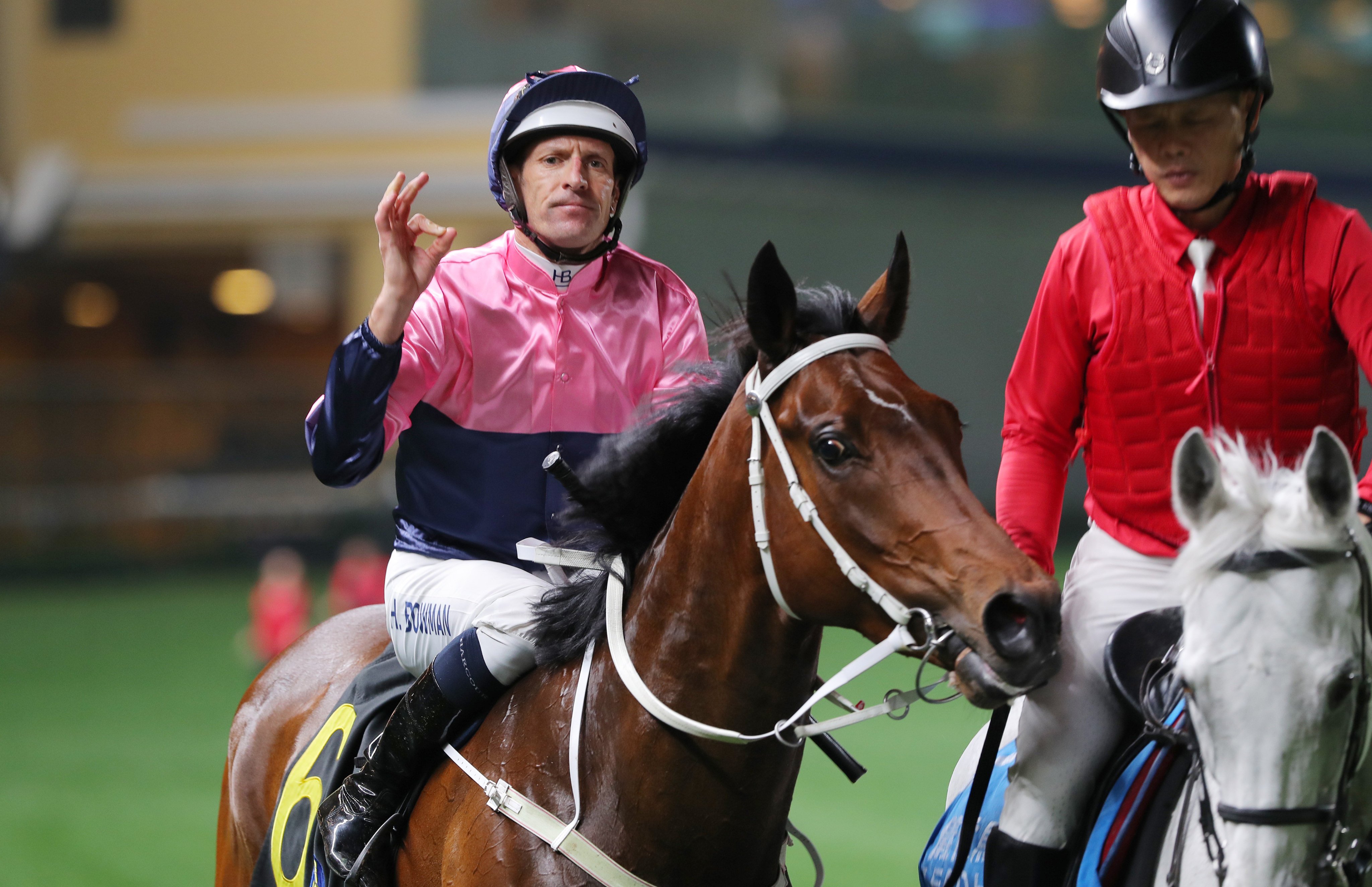 Beauty Viva, ridden by Hugh Bowman, return at Happy Valley. Photos: Kenneth Chan.