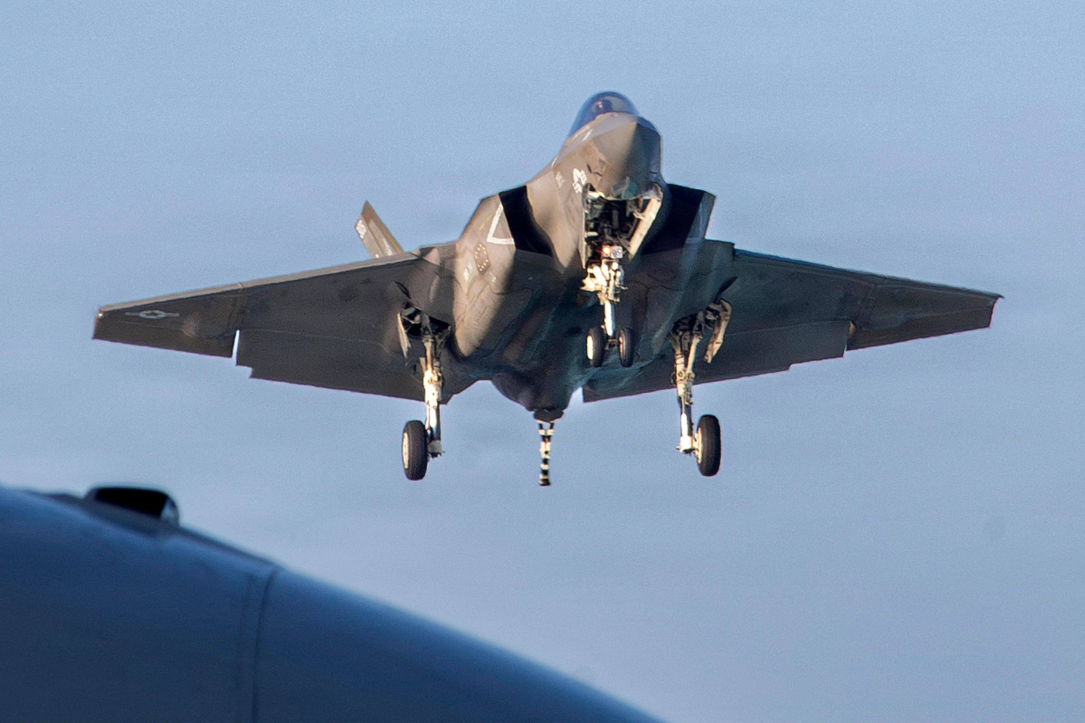 A US F-35C Lightning II prepares to land on the aircraft carrier USS Abraham Lincoln on March 3. It is not clear which warplanes the US asked Sri Lanka to host. Photo: US Navy/AFP