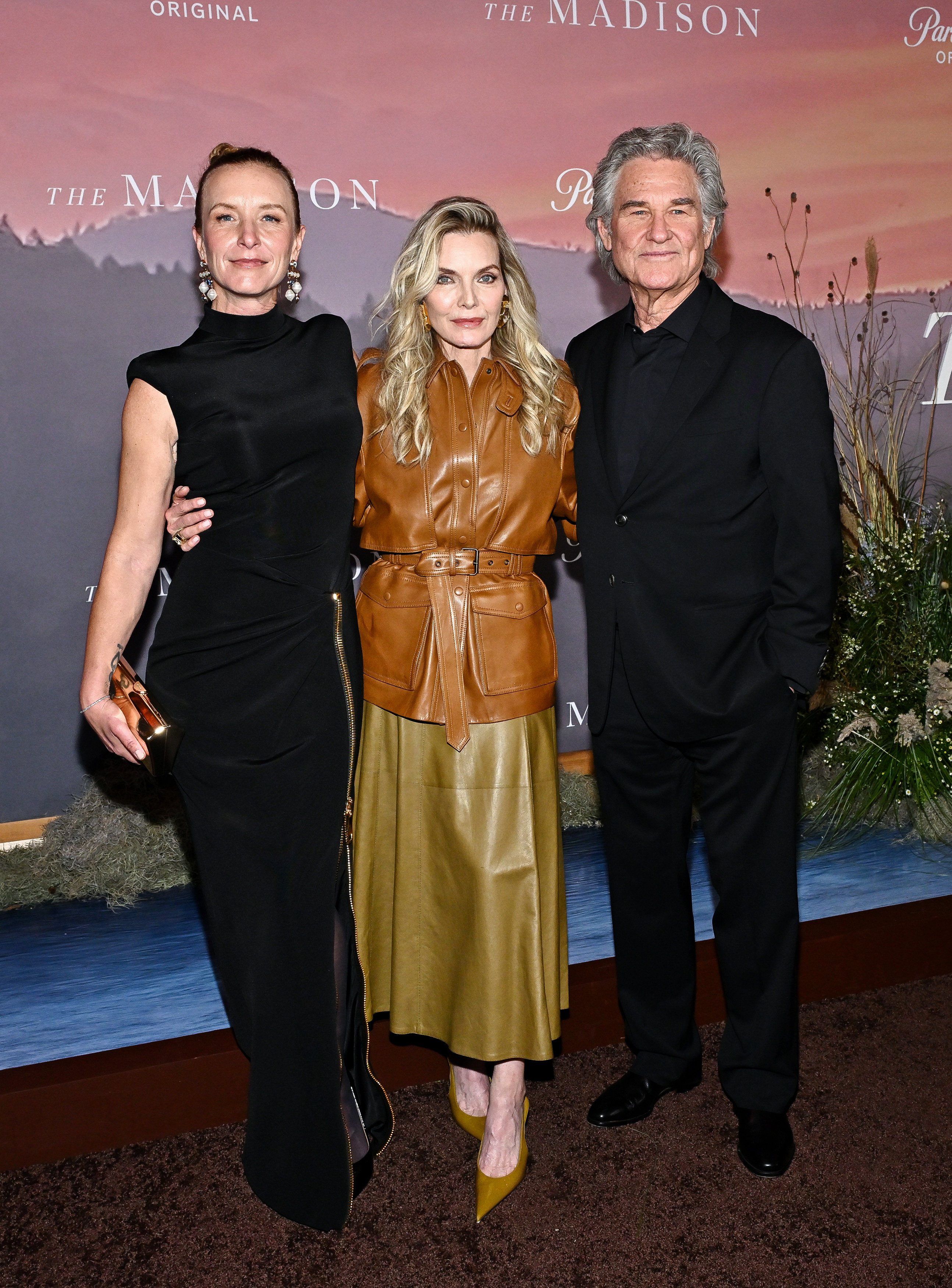 Christina Alexandra Voros, Michelle Pfeiffer and Kurt Russell attend The Madison’s premiere in New York, on March 9. Photo: Invision/AP Photo