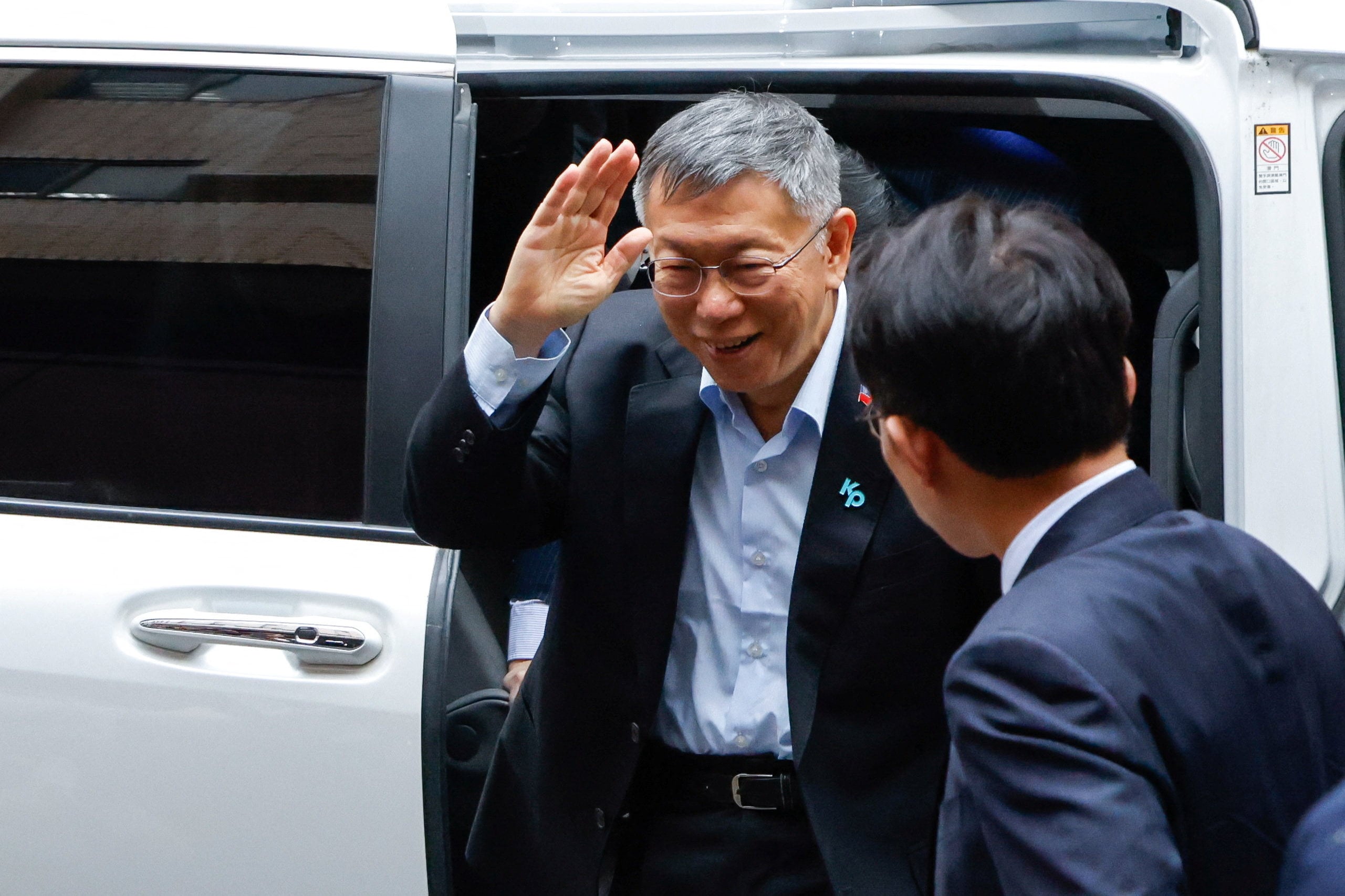 Former Taipei mayor Ko Wen-je arrives at court ahead of the verdict on the corruption trial in Taipei, Taiwan, on Thursday. Photo: Reuters