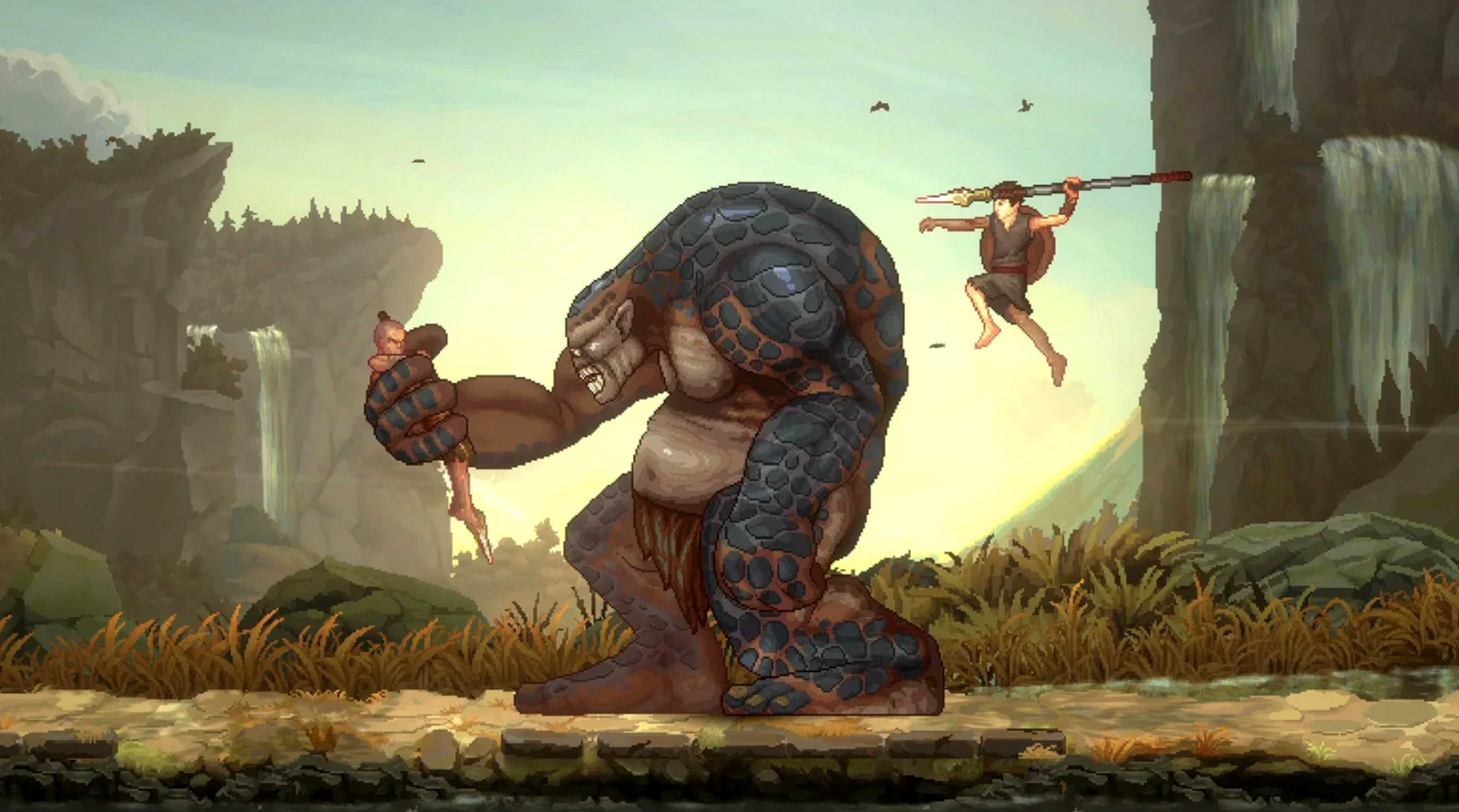 A screencap from the God of War Sons of Sparta video game, a retro prequel that blends nostalgia with modern gaming. Photo: Mega Cat Studios