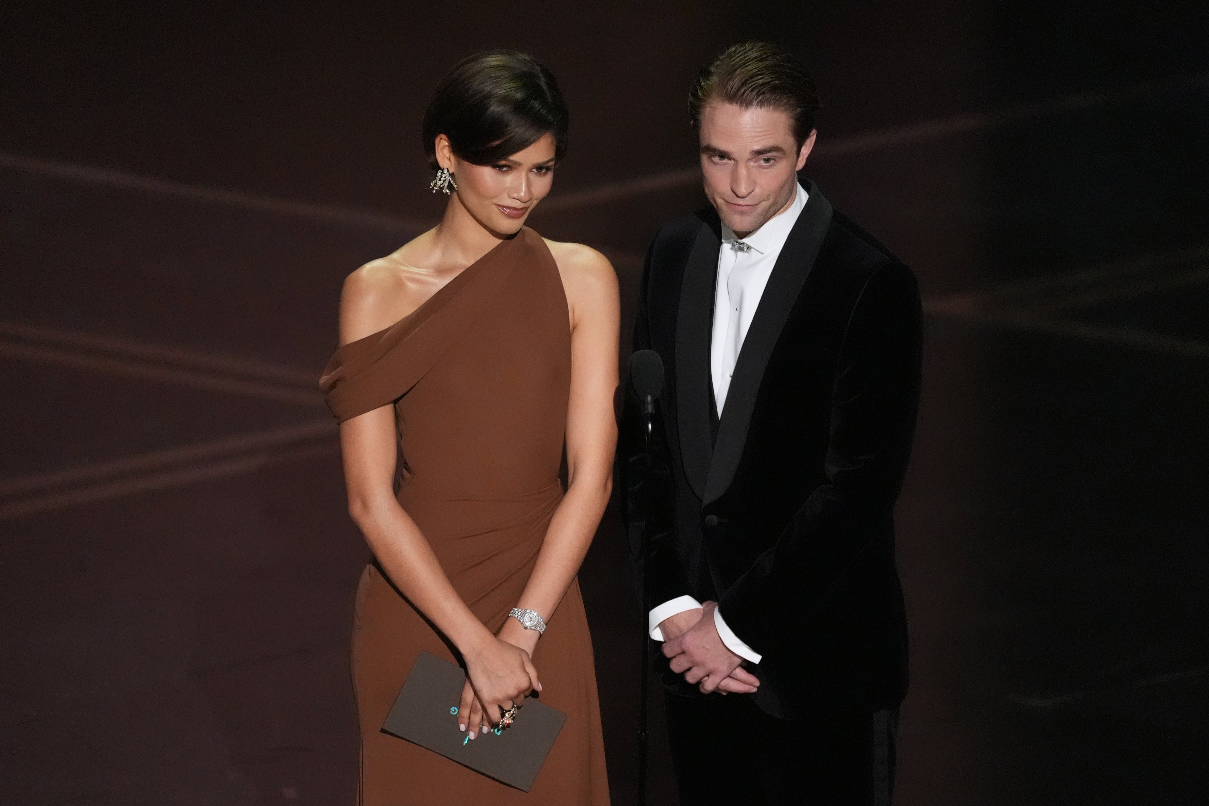 At the Oscars, Zendaya paired Louis Vuitton with a Rolex Lady Datejust watch when she presented the best director award with Robert Pattinson. Photo: AP Photo
