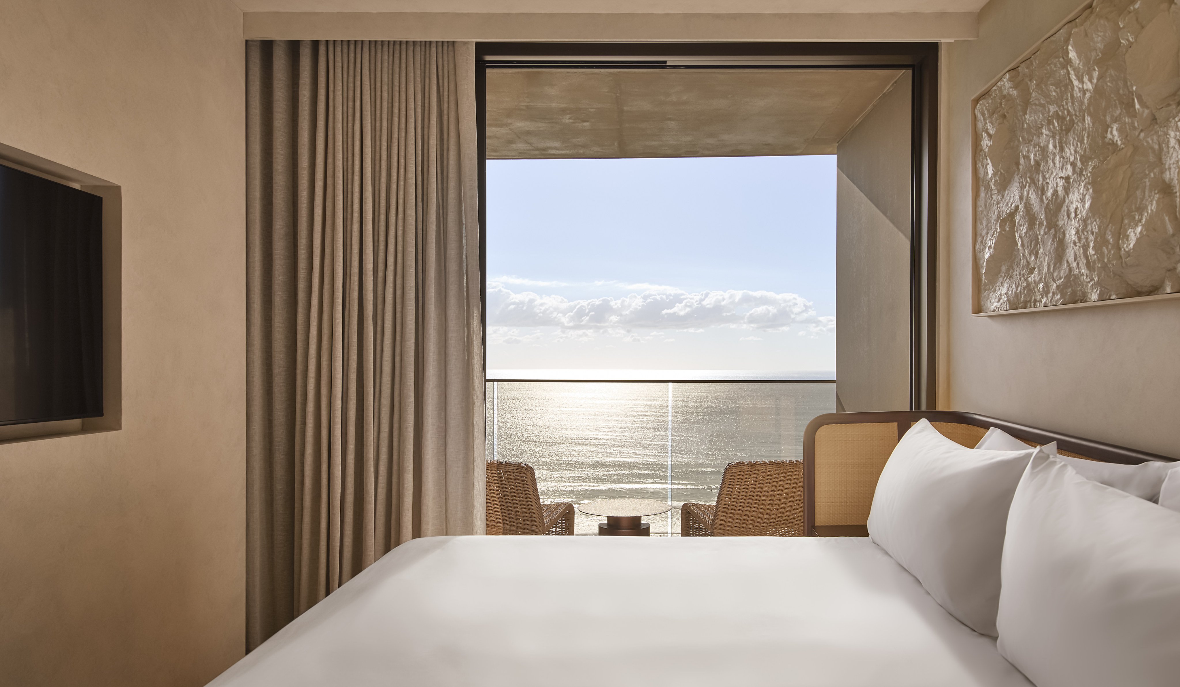 The Mondrian Gold Coast suite has sweeping views of the ocean. Photo: Handout