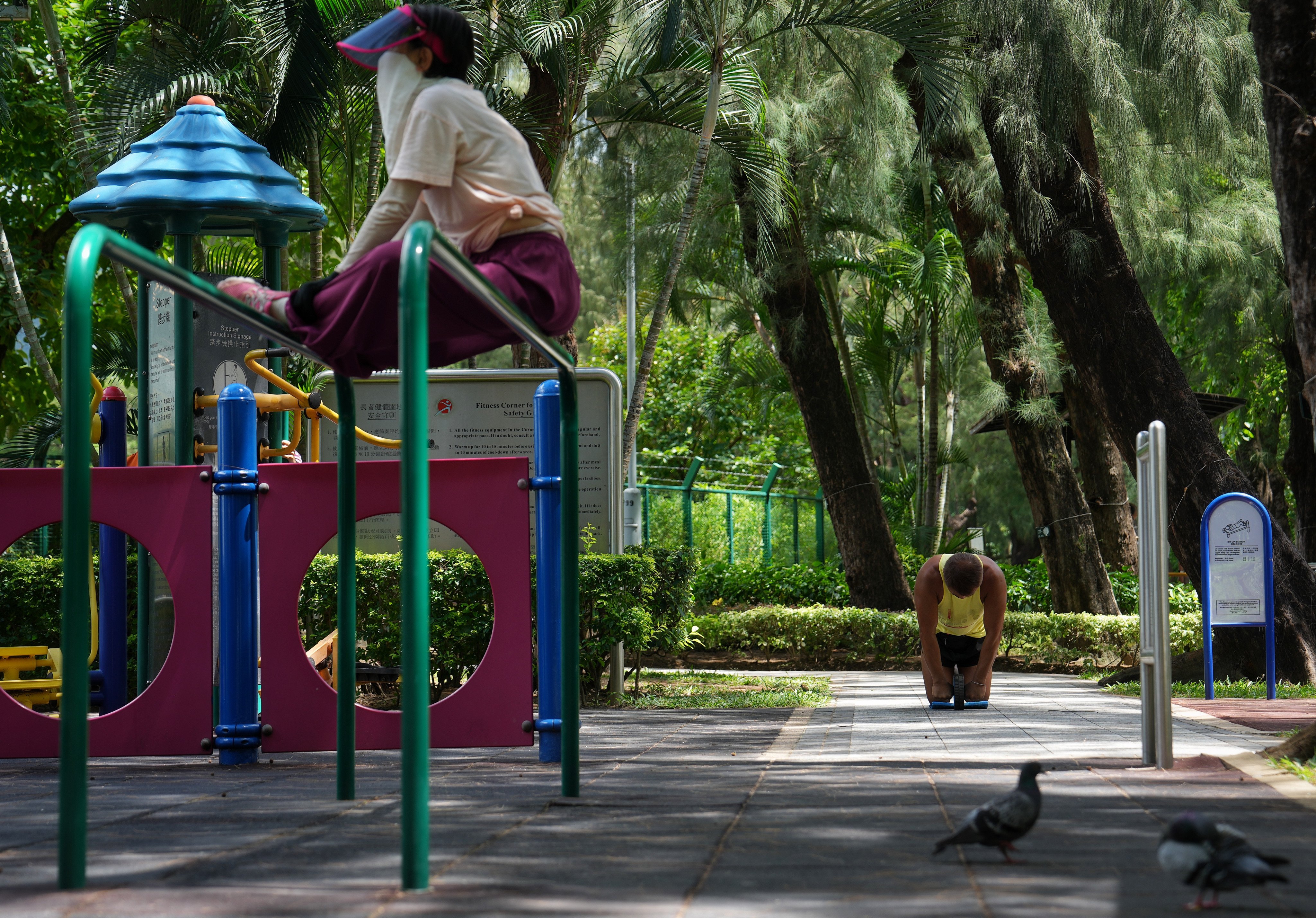 People exercise at Kowloon Tsai Park in July 2023. Photo: Elson Li