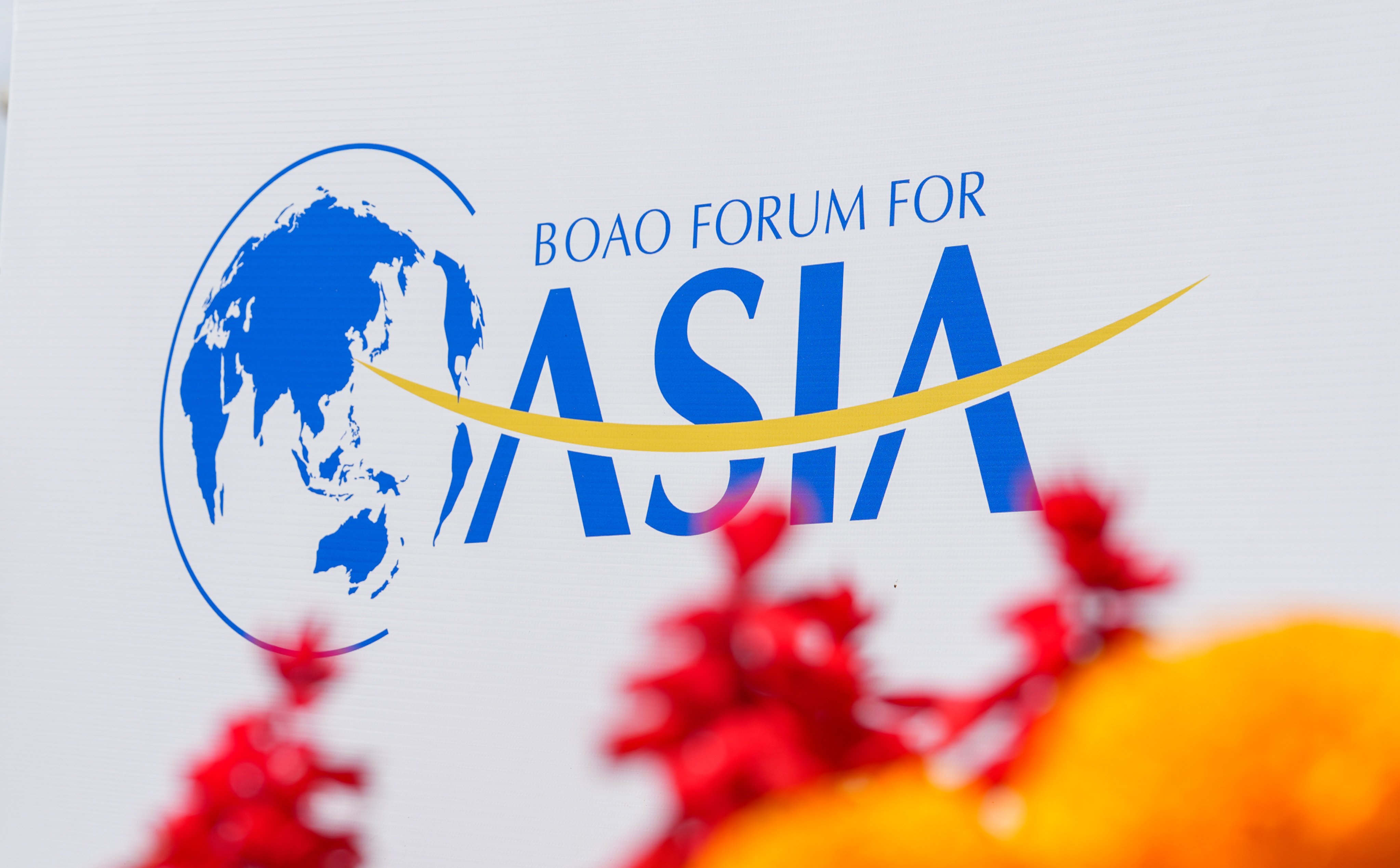 The logo of the Boao Forum for Asia in Boao, Hainan province, this week. Photo: Xinhua