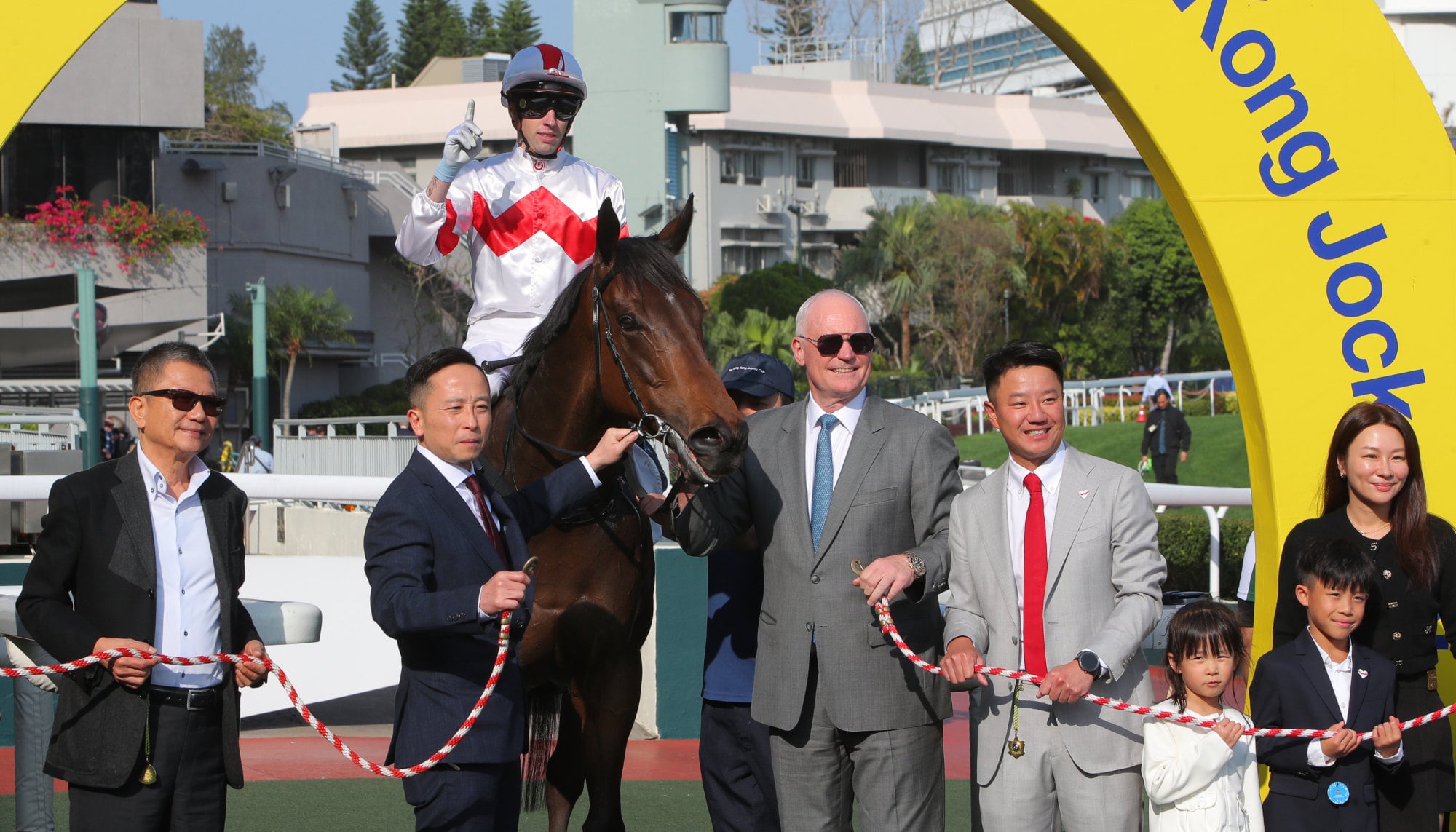 James Orman celebrates following the win of Magnifique.