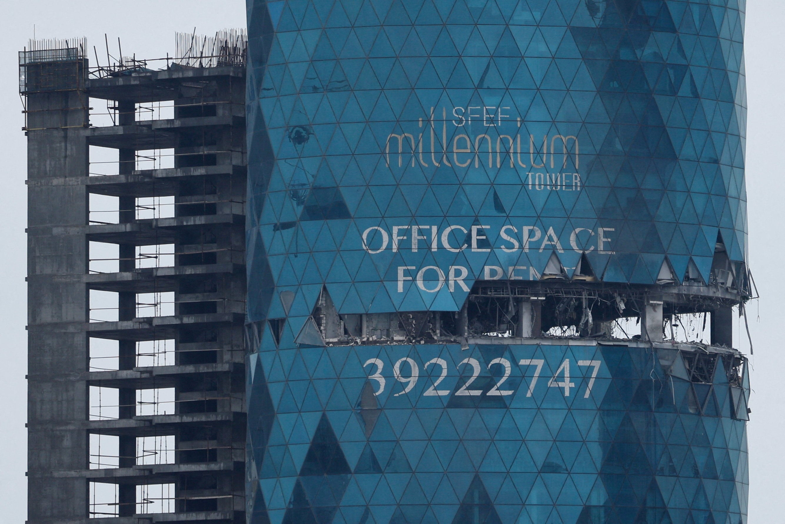 A building damaged in a reported Iranian drone strike, amid the US-Israeli conflict with Iran, in Seef, Manama, Bahrain, on March 10. Photo: Reuters