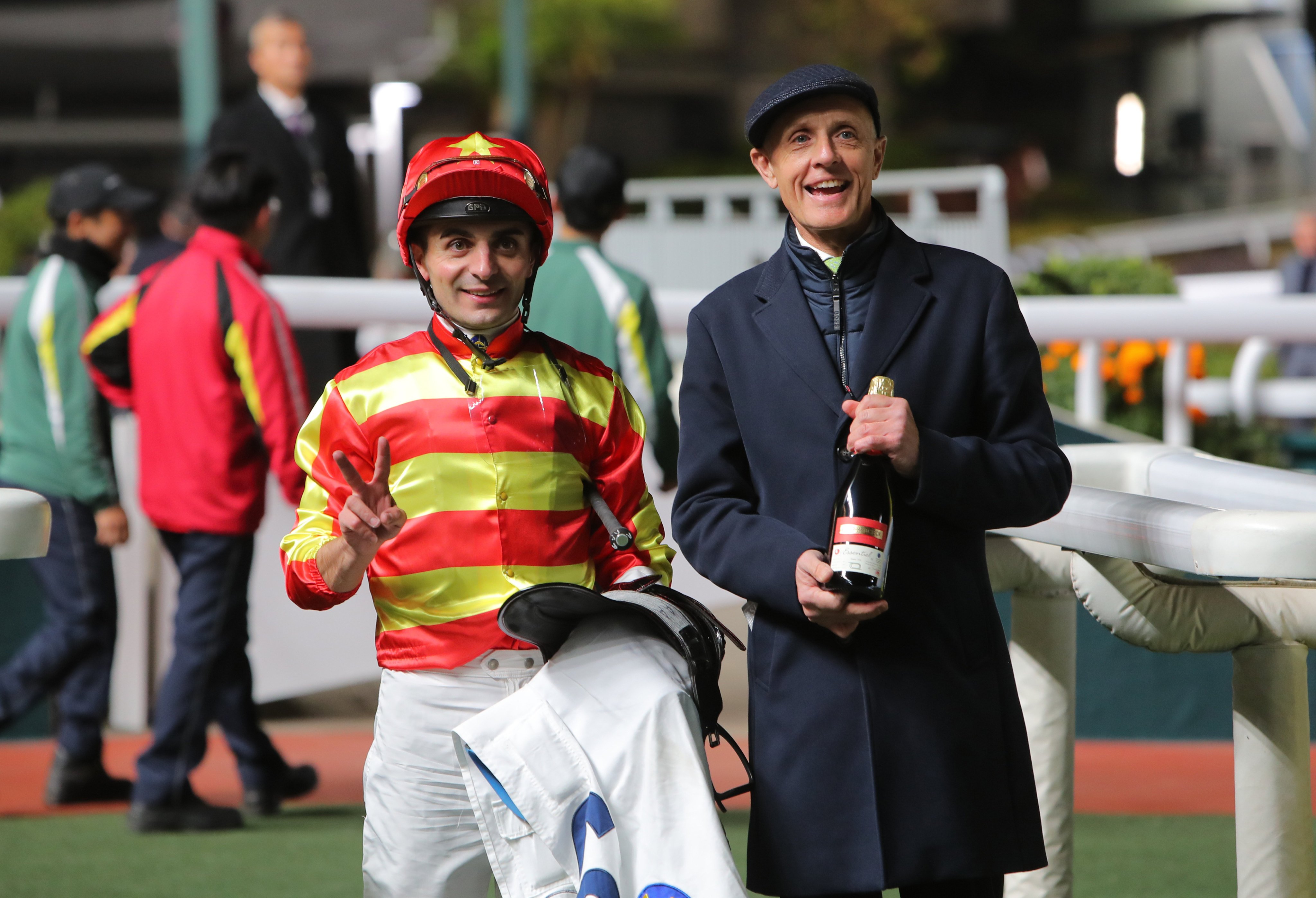 Jockey Andrea Atzeni and Mark Newnham were two of Hong Kong’s stand-out performers in March. Photos: Kenneth Chan