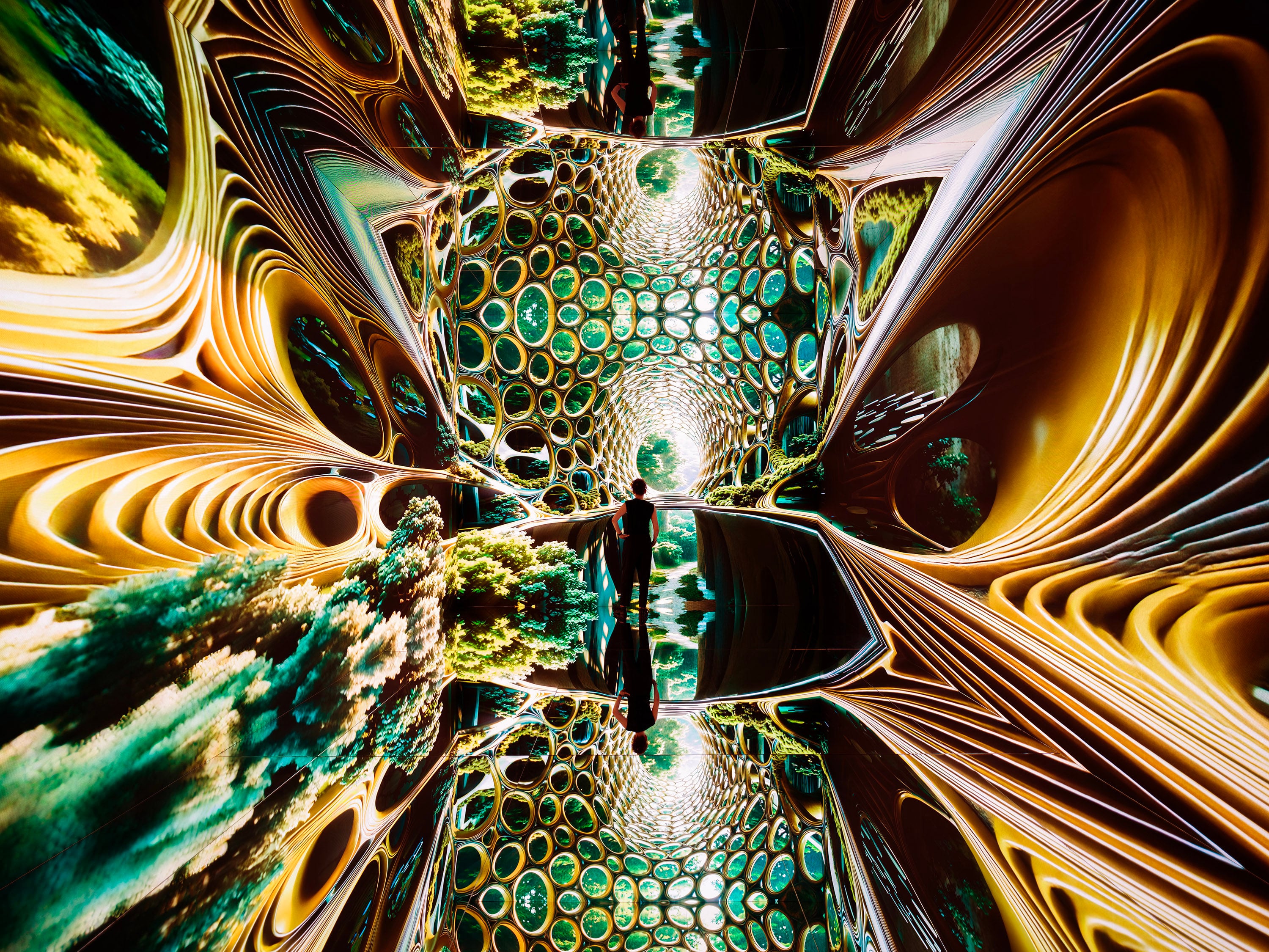 The Infinity Room gallery from media artist Refik Anadol’s new AI museum, opening next spring in the Grand L.A. (Dataland/TNS)