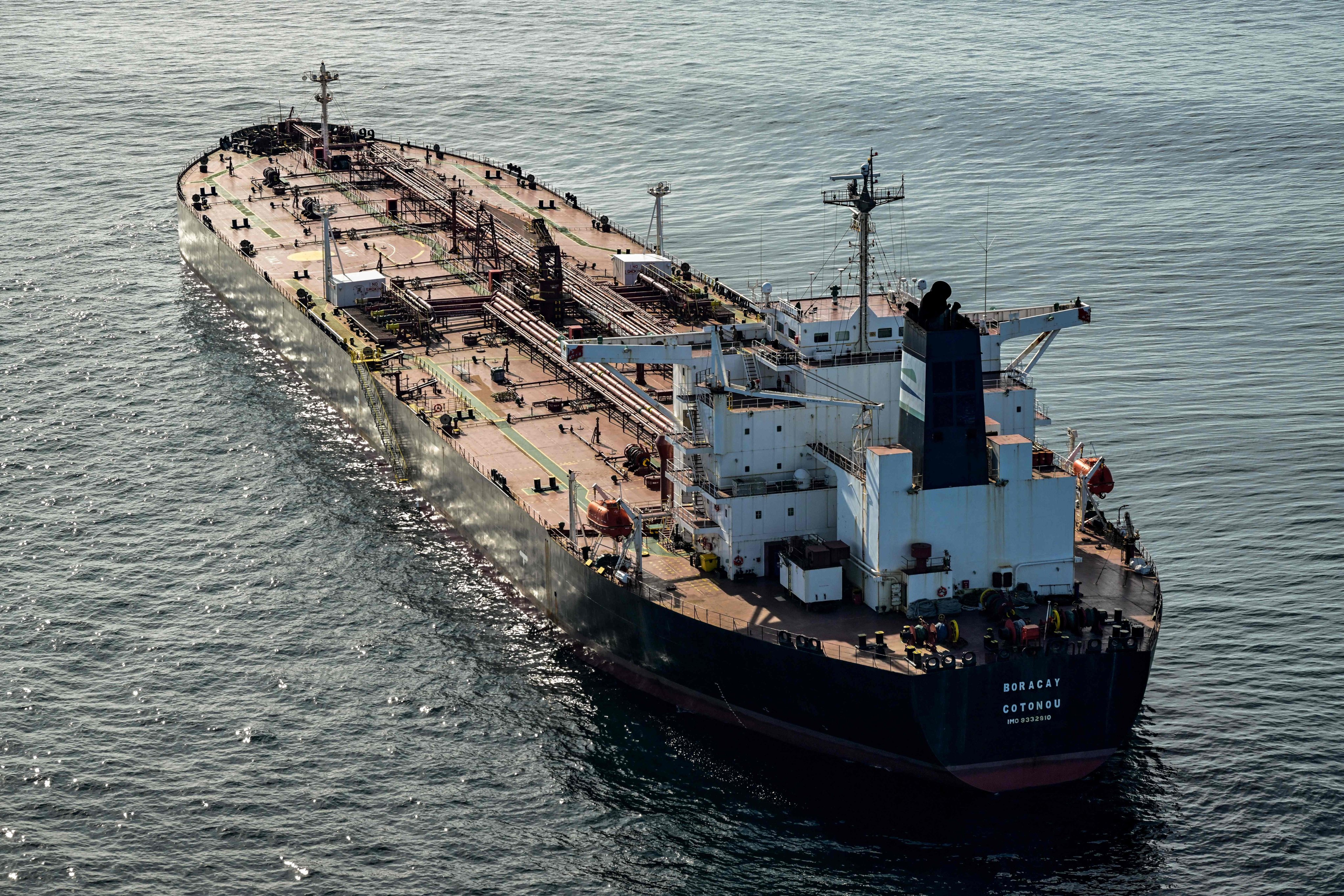 The tanker Borocay, believed to be part of Russia’s shadow fleet, off the coast of the French port of Saint-Nazaire in October. Photo: AFP