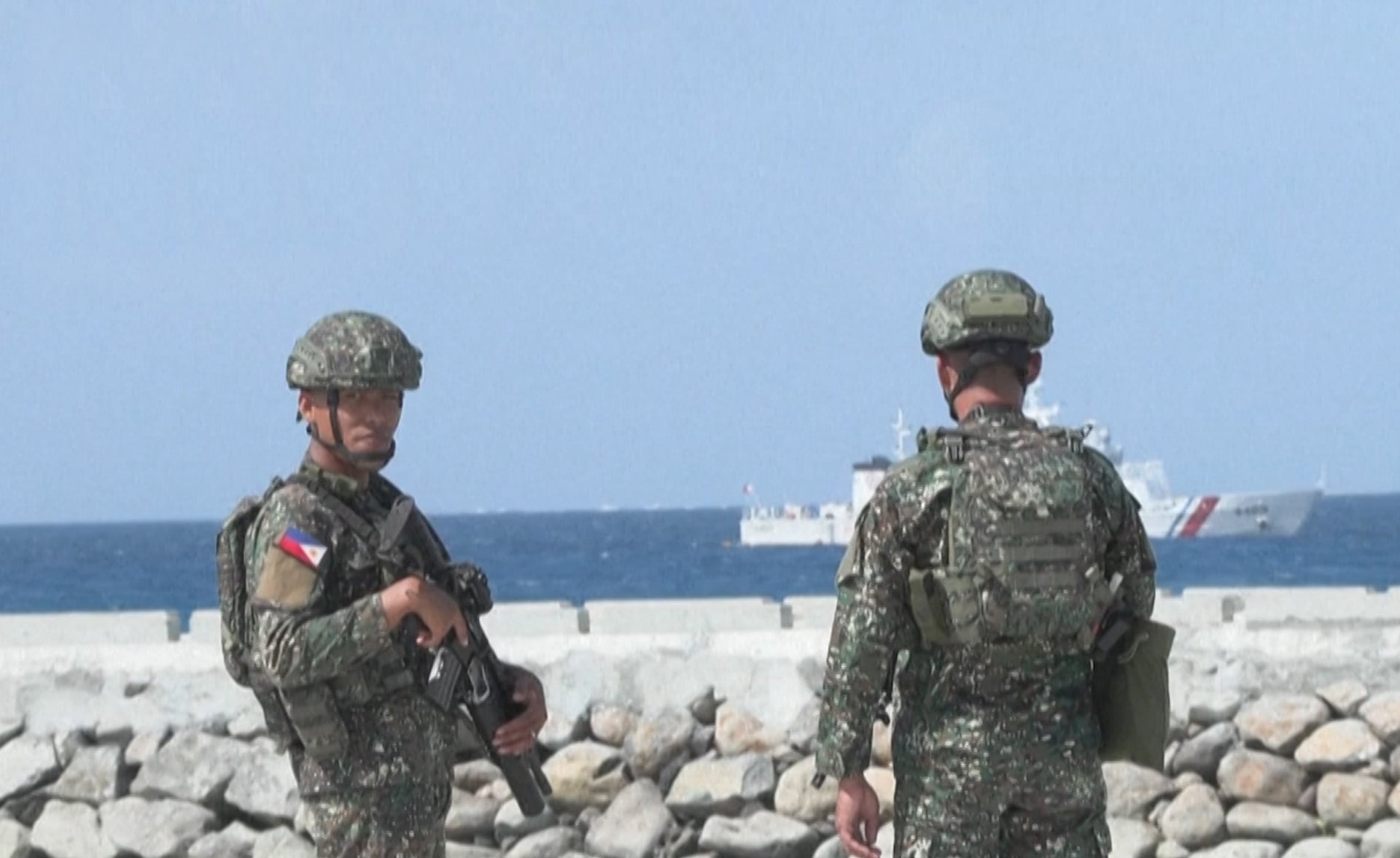 A screen capture of a video of the Philippines setting up at monitoring station on Thitu Island, which is part of the contested Spratly Islands in the disputed South China Sea. Image: SCMP