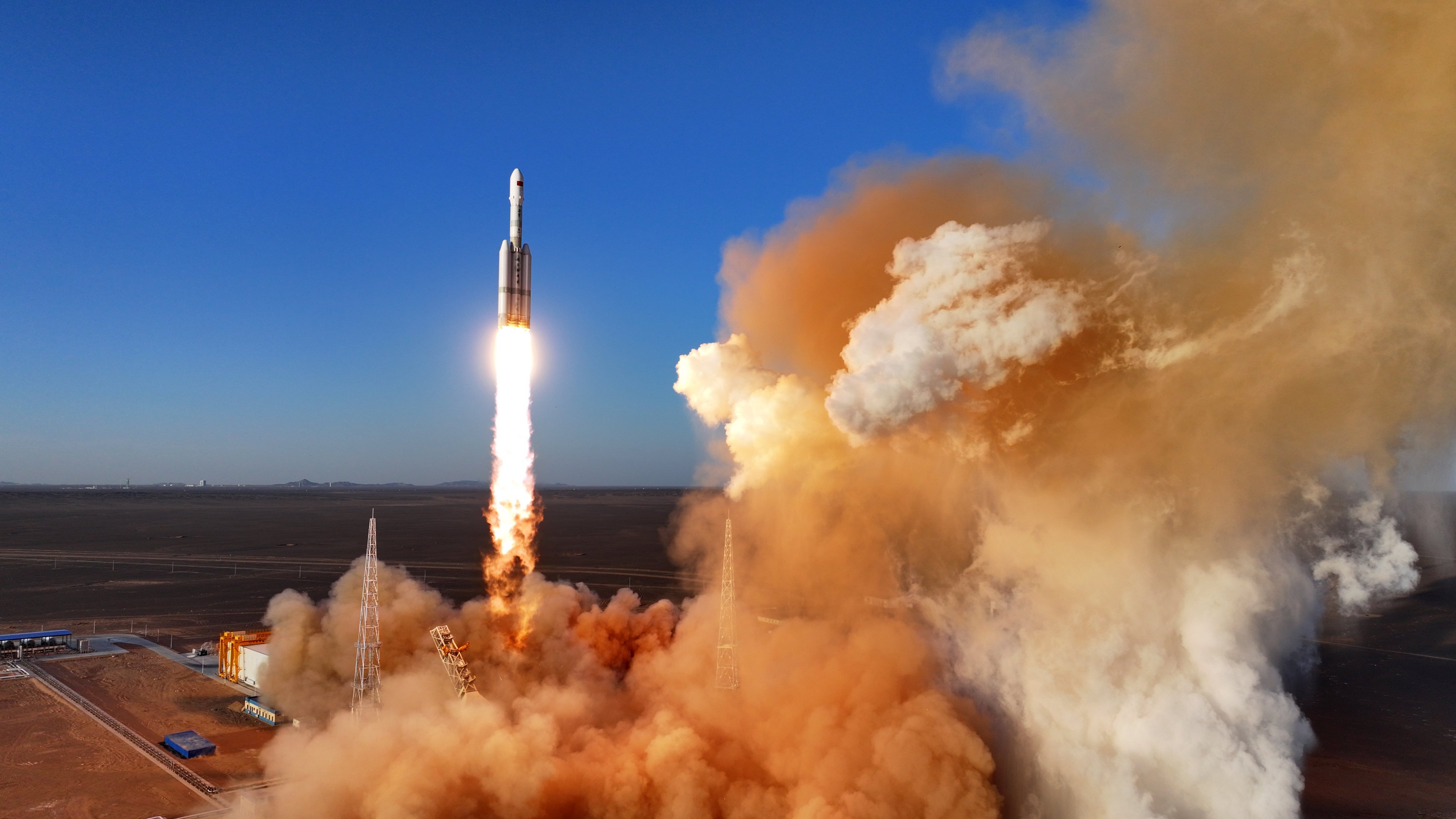 A Kinetica-2 Y1 carrier rocket, also known as the Lijian-2 Y1, with three satellites onboard blasts off from a launch centre in northwestern China on Monday. Photo: Xinhua