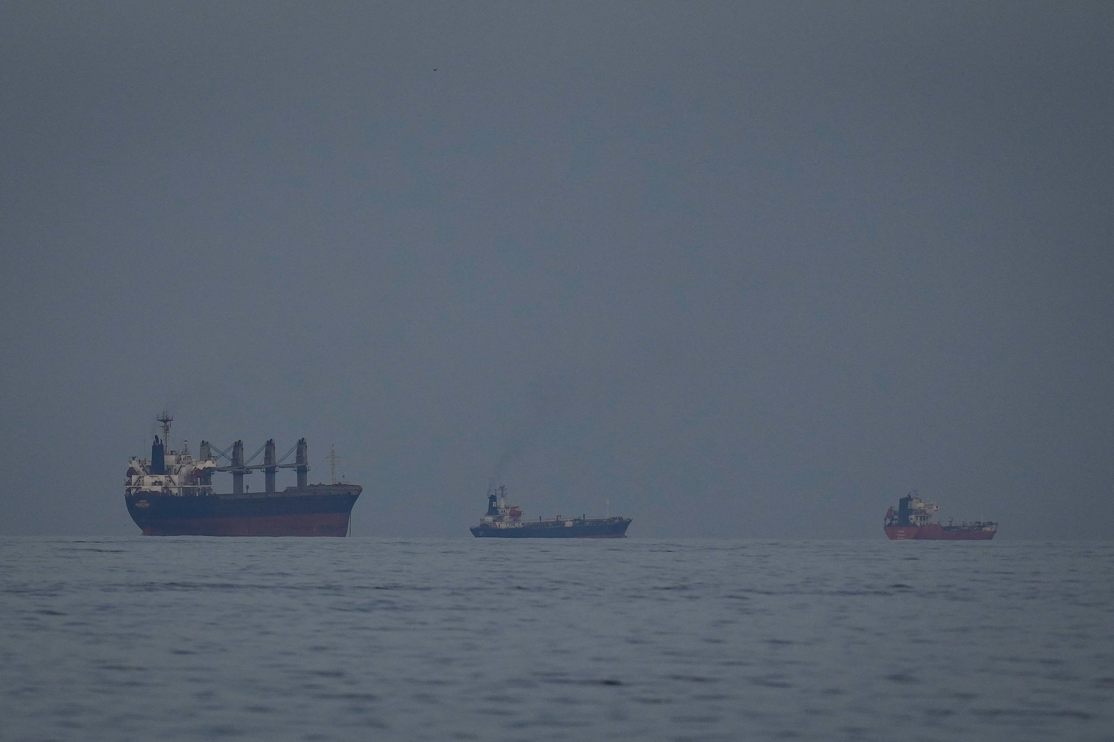 Oil tankers and ships line up in the Strait of Hormuz as seen from Khor Fakkan, United Arab Emirates, on March 11. Photo: AP
