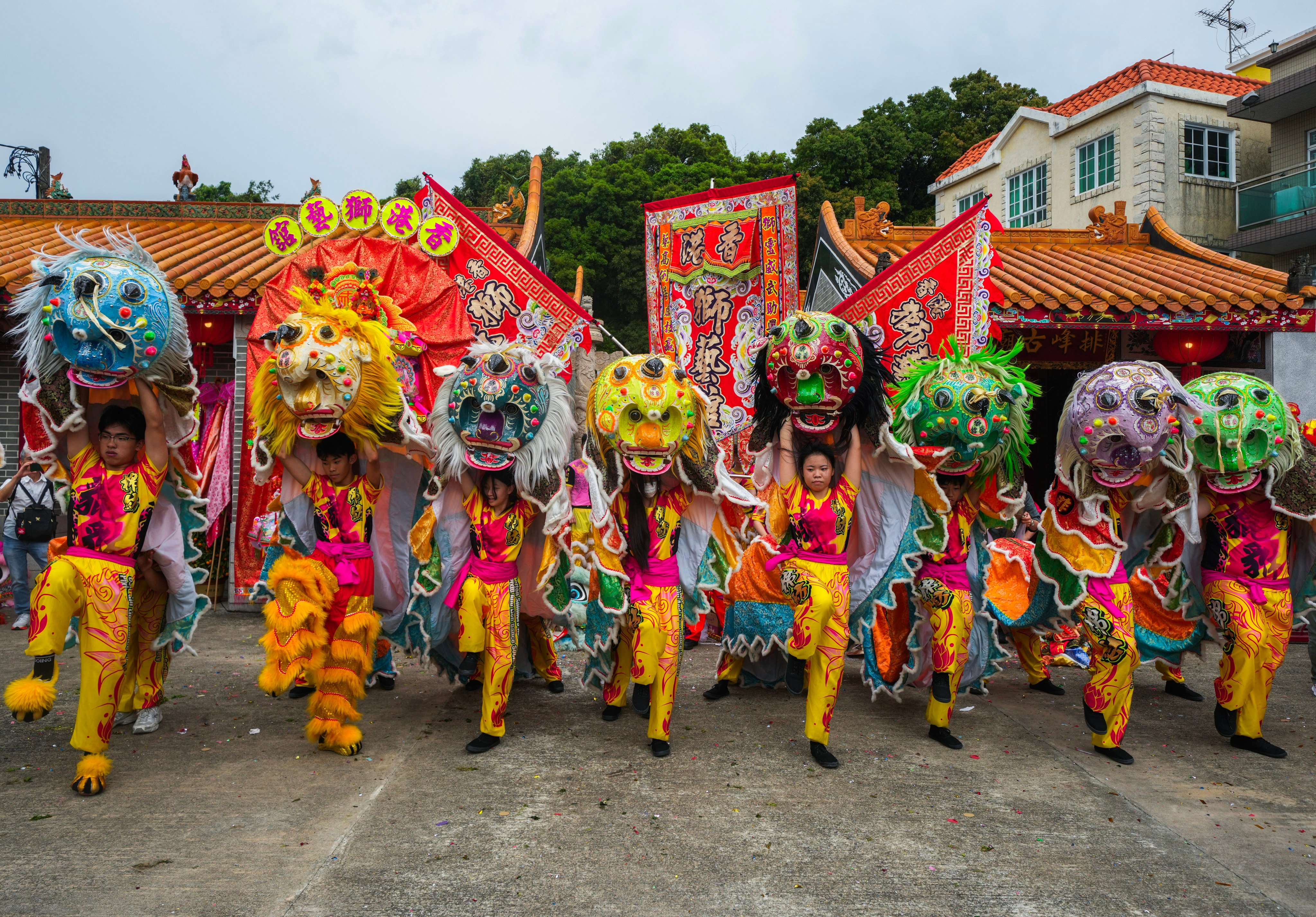 Villagers from Ho Sheung Heung in Sheung Shui take part in the Hung Shing Festival. Photo: Sam Tsang