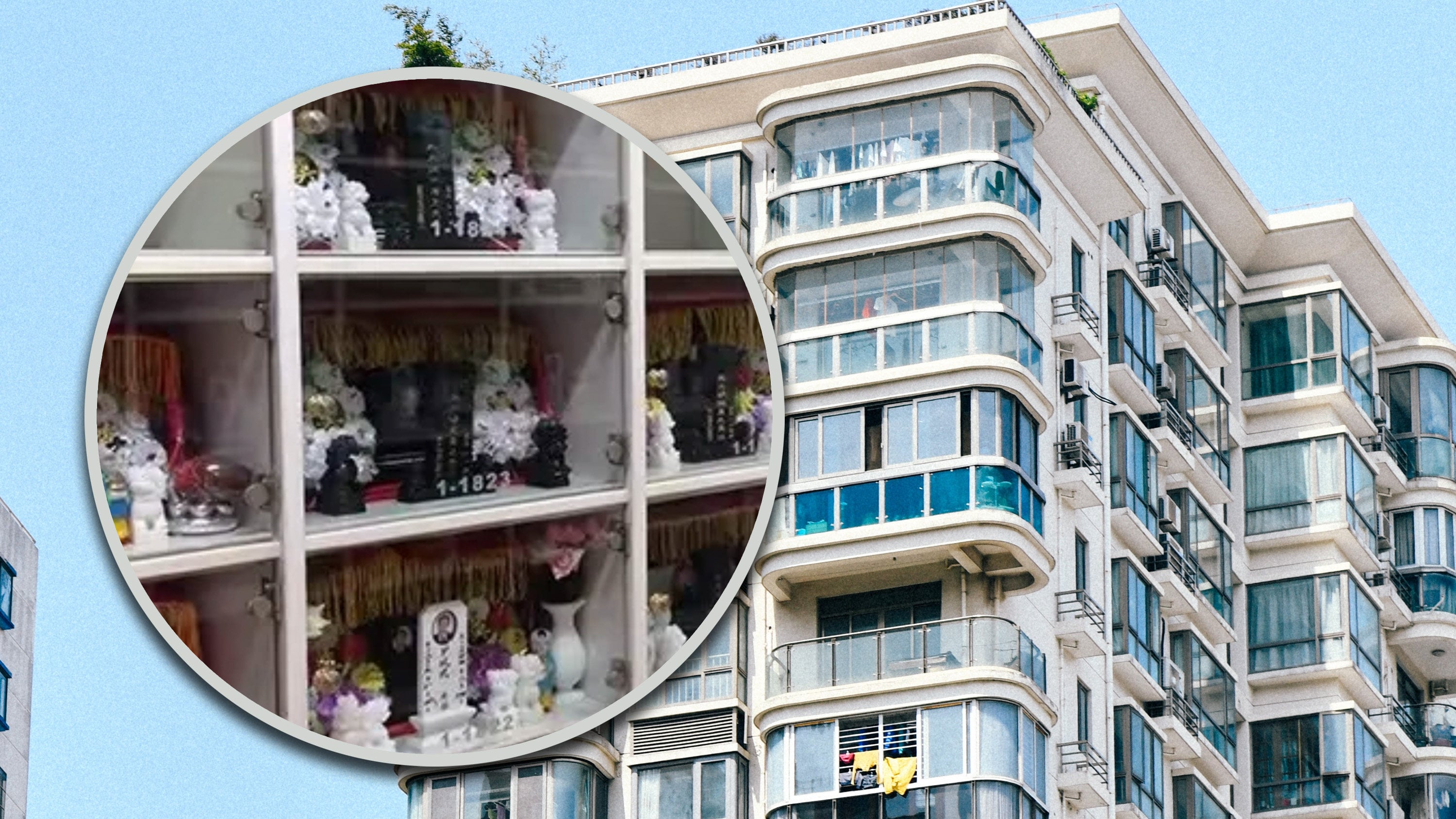 As cemetery costs rise in China, many people are buying flats to store the ashes of their loved ones. Photo: SCMP composite/Shutterstock/RedNote