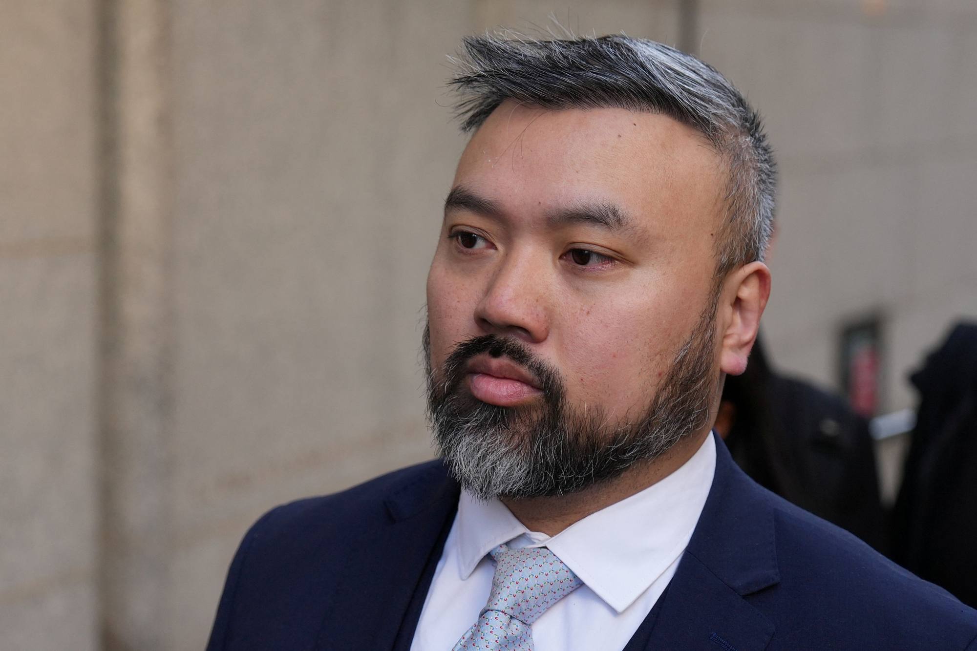 Peter Wai arrives at the Old Bailey earlier this month. He allegedly sent information, including the phone numbers, addresses and job details of protesters to Bill Yuen on several occasions. Photo: AFP