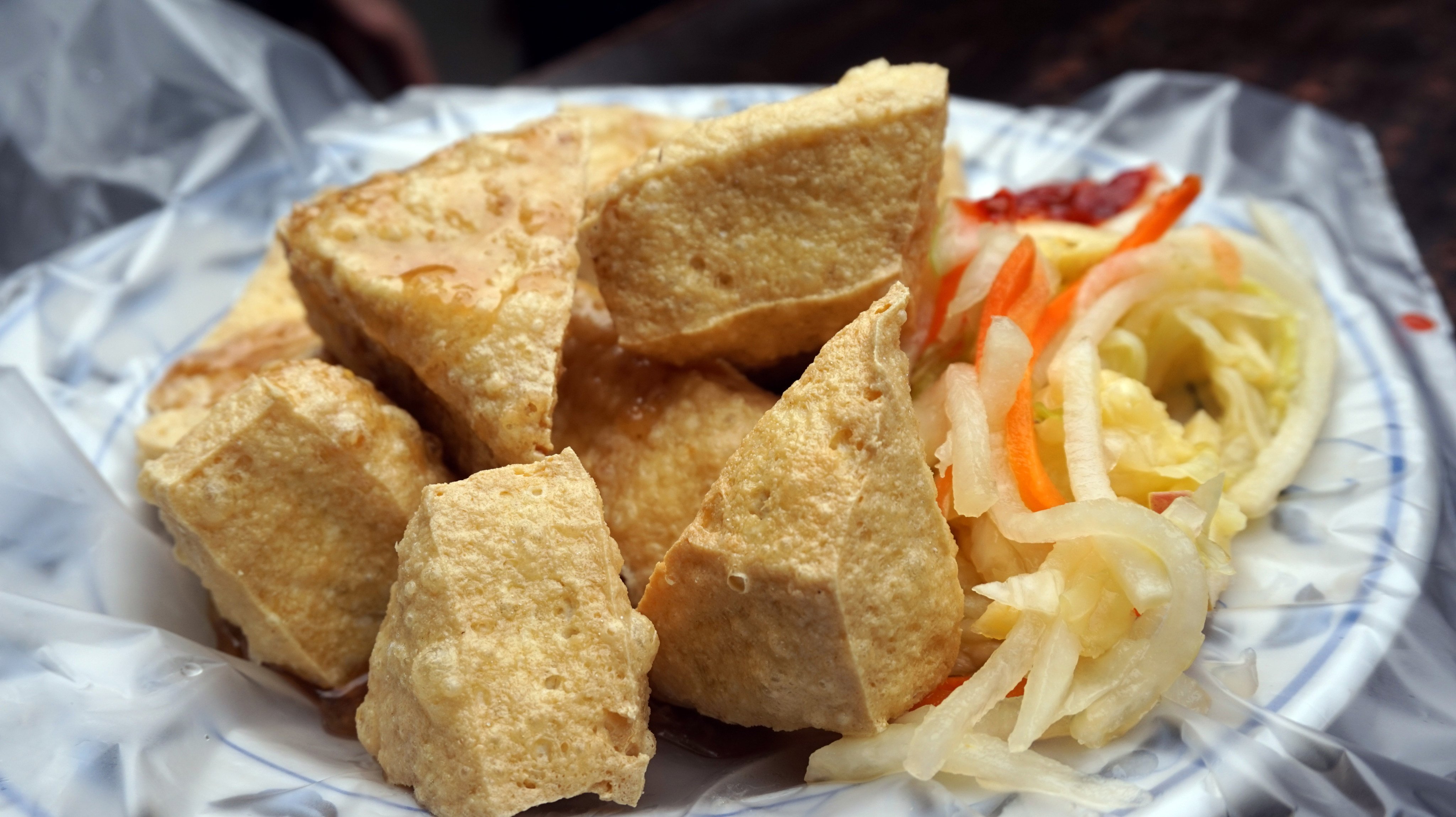 A plate of stinky tofu. The street food popular in mainland China, Hong Kong and Taiwan is prized for its distinct, potent stench - but for some, the smell is simply too much. Photo: Shutterstock