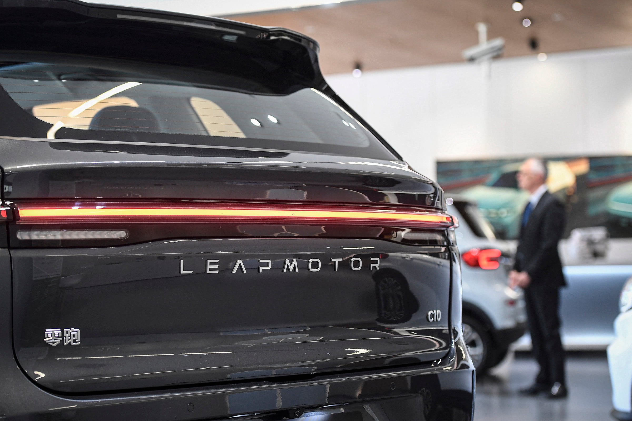 A Leapmotor C10 model car is displayed at a showroom in its headquarters in Hangzhou. Photo: Getty Images
