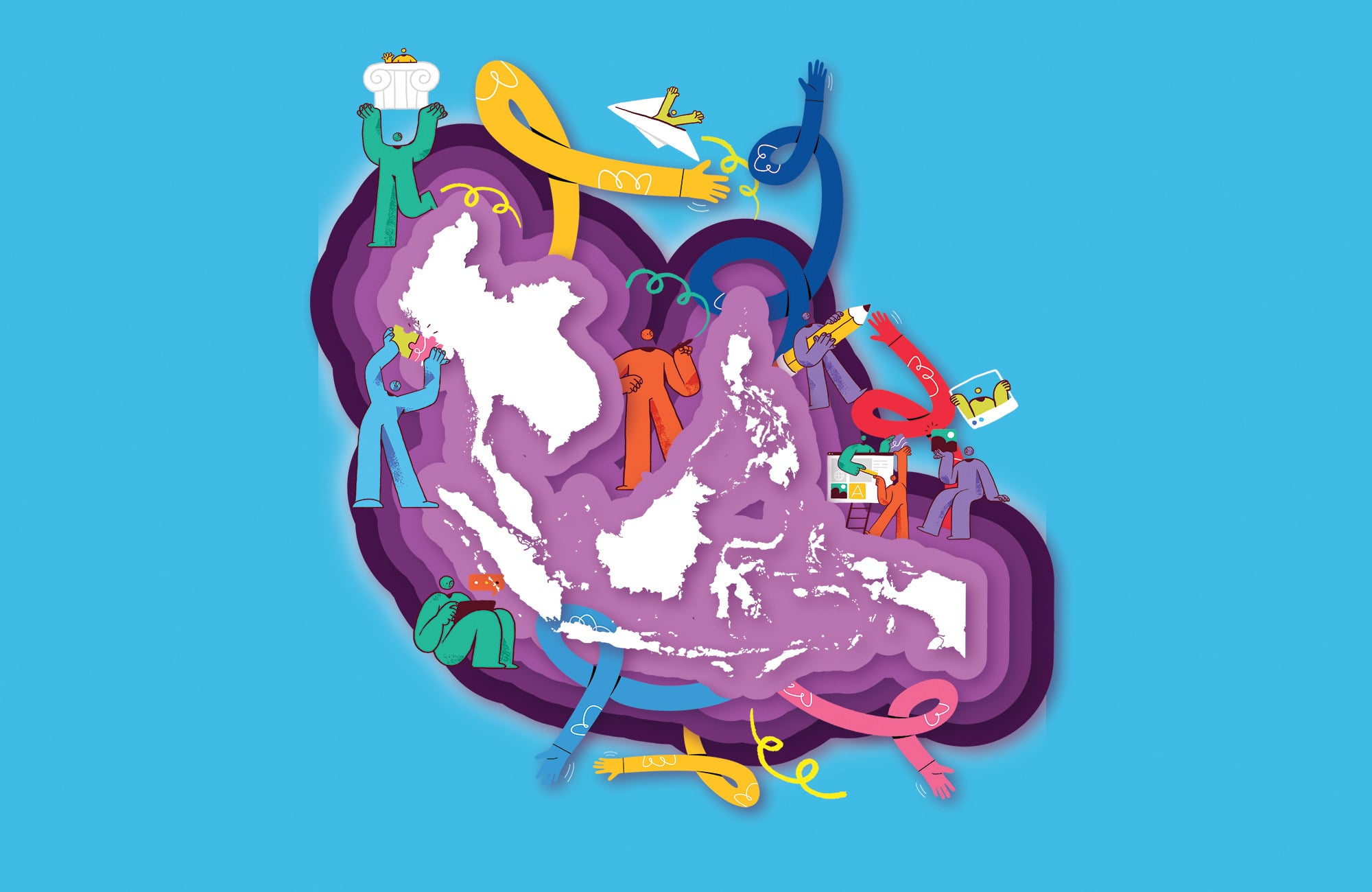 This Week in Asia cover image. Southeast Asia creative economy, April 5-11 2026. Illustration: Mario Rivera