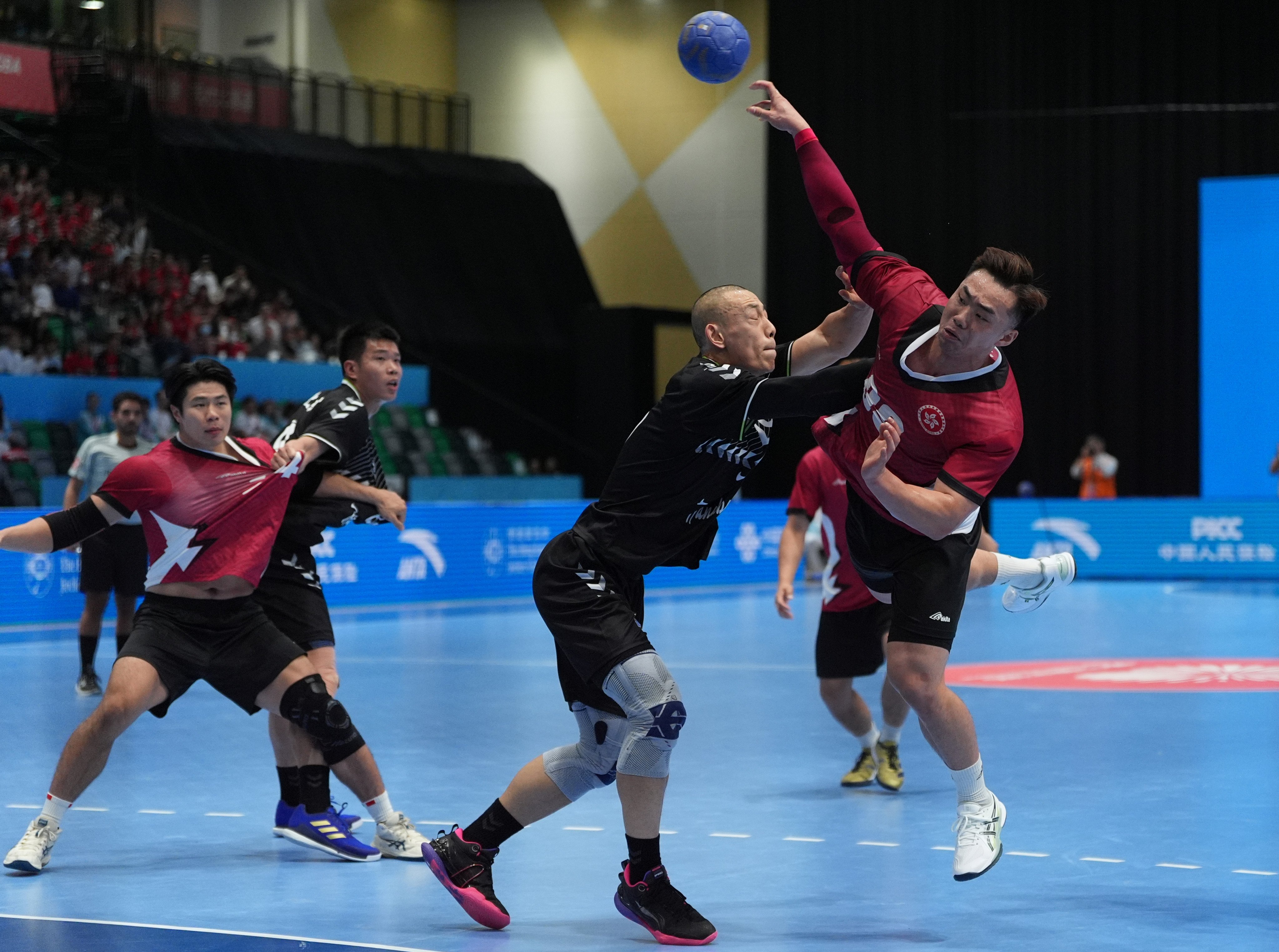 The handball team won the award in recognition of their historic effort in reaching the semi-finals at the National Games at Kai Tak Arena last November. Photo: Eugene Lee