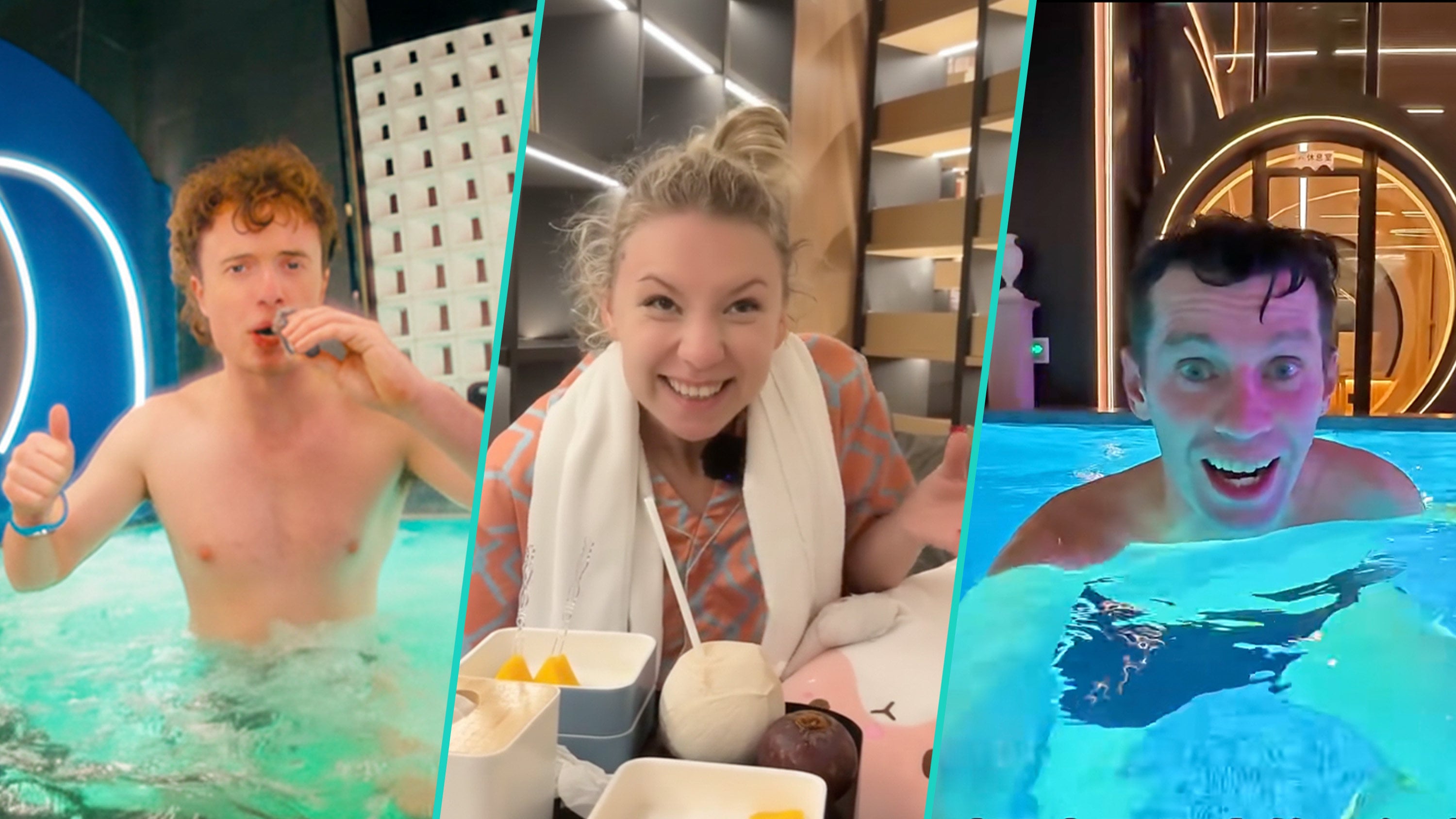 Foreigners are flocking to affordable Chinese spas to experience unique cultural baths, reflecting growing interest in wellness tourism. Photo: SCMP composite/RedNote