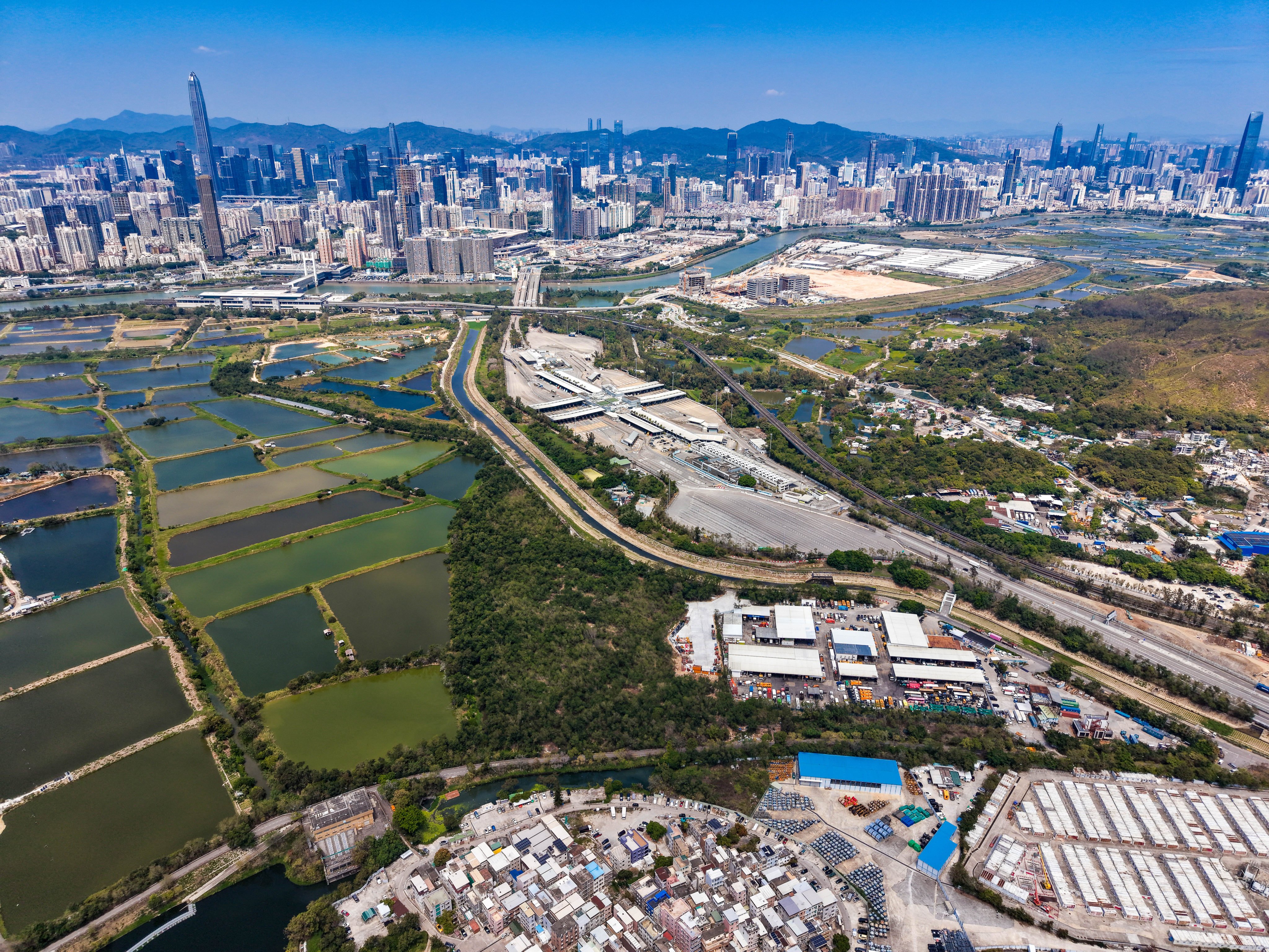 A panoramic view of the San Tin Technopole and the Hong Kong-Shenzhen Innovation and Technology Park in the Northern Metropolis. Photo: Eugene Lee