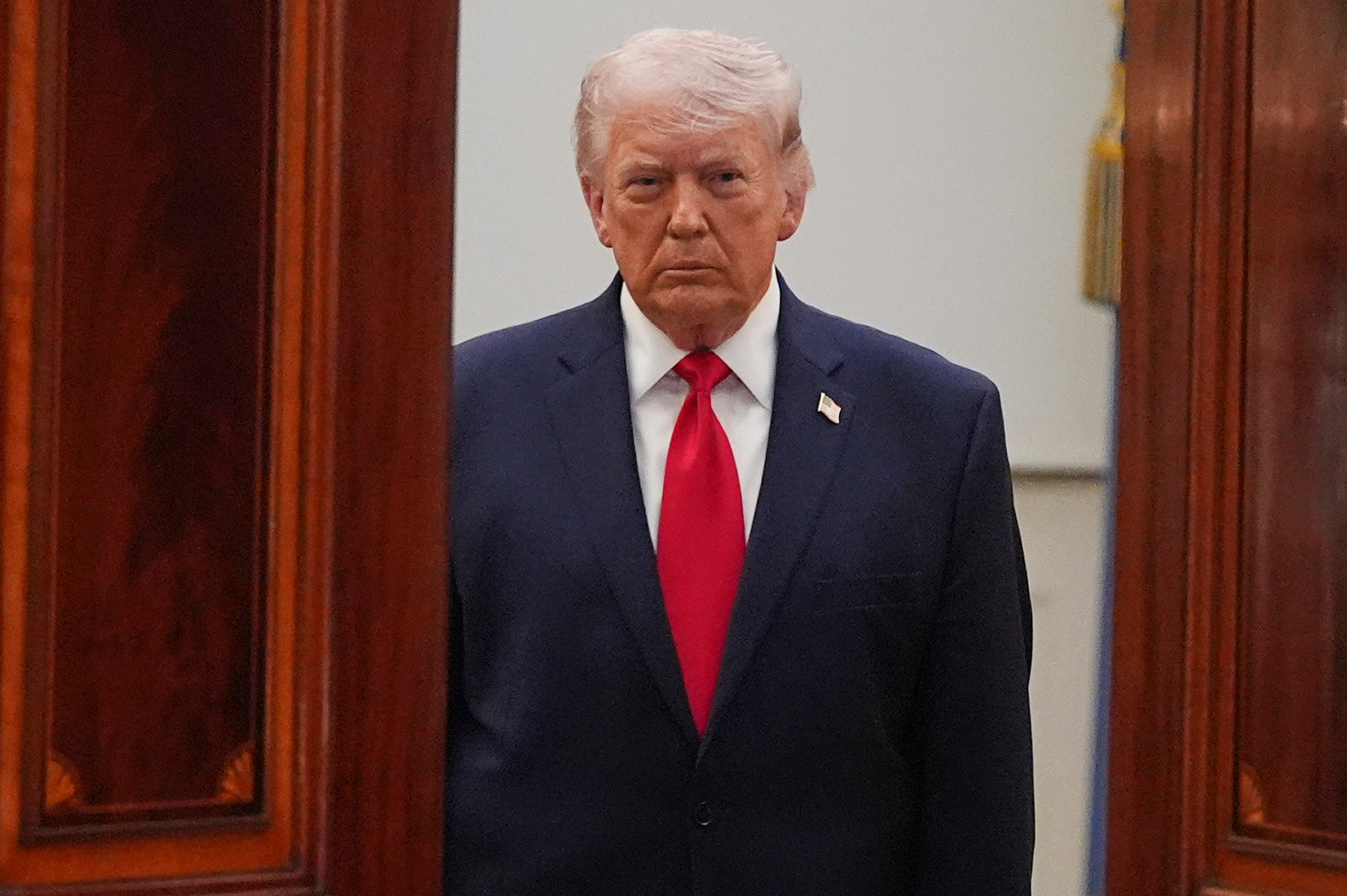 US President Donald Trump prepares to speak about the war on Iran at the White House in Washington on April 1. Photo: AP