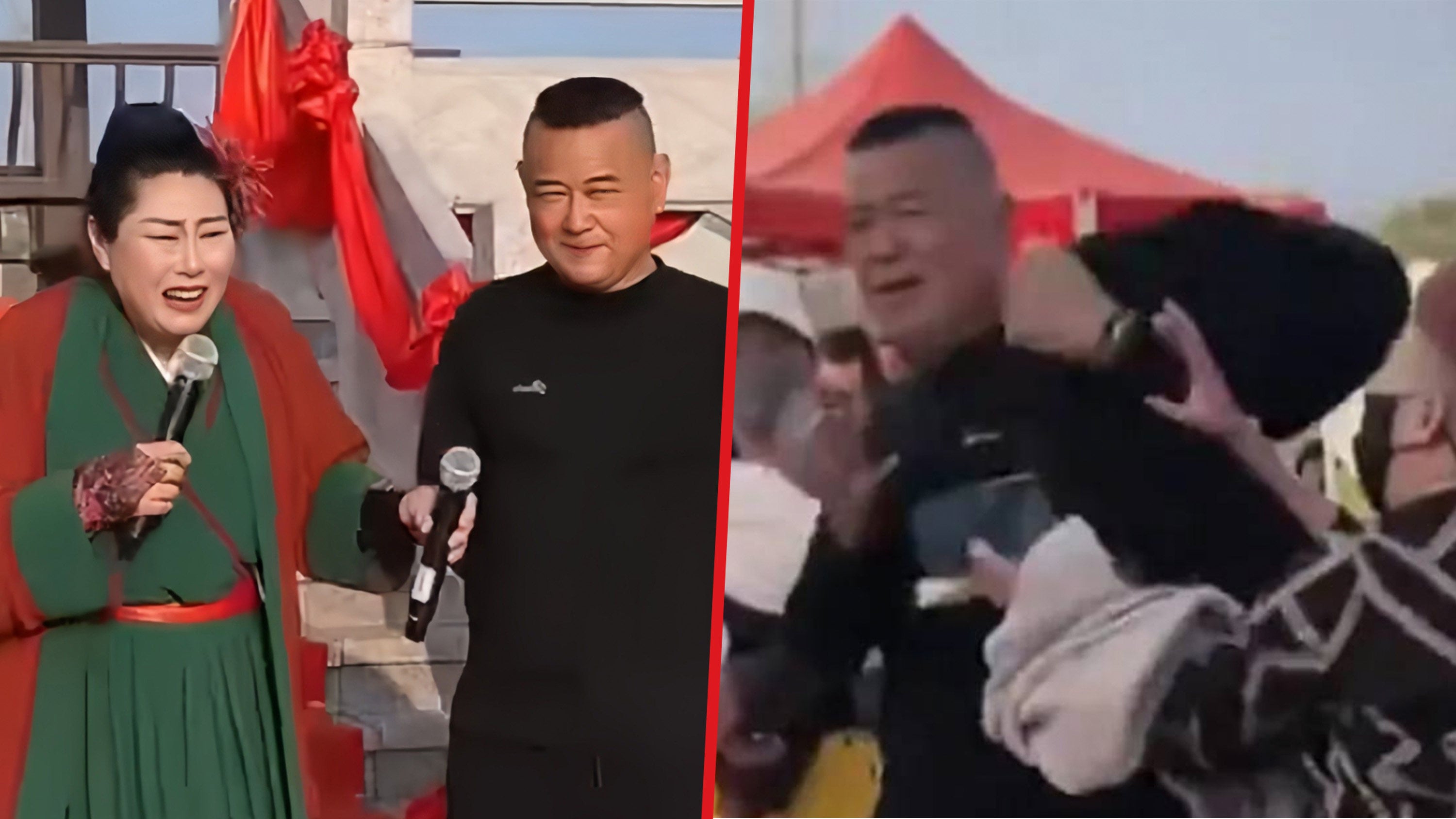 A Chinese man has enraged many people online after he joined a matchmaking event while his wife popped to the bathroom. Photo: SCMP composite/Douyin