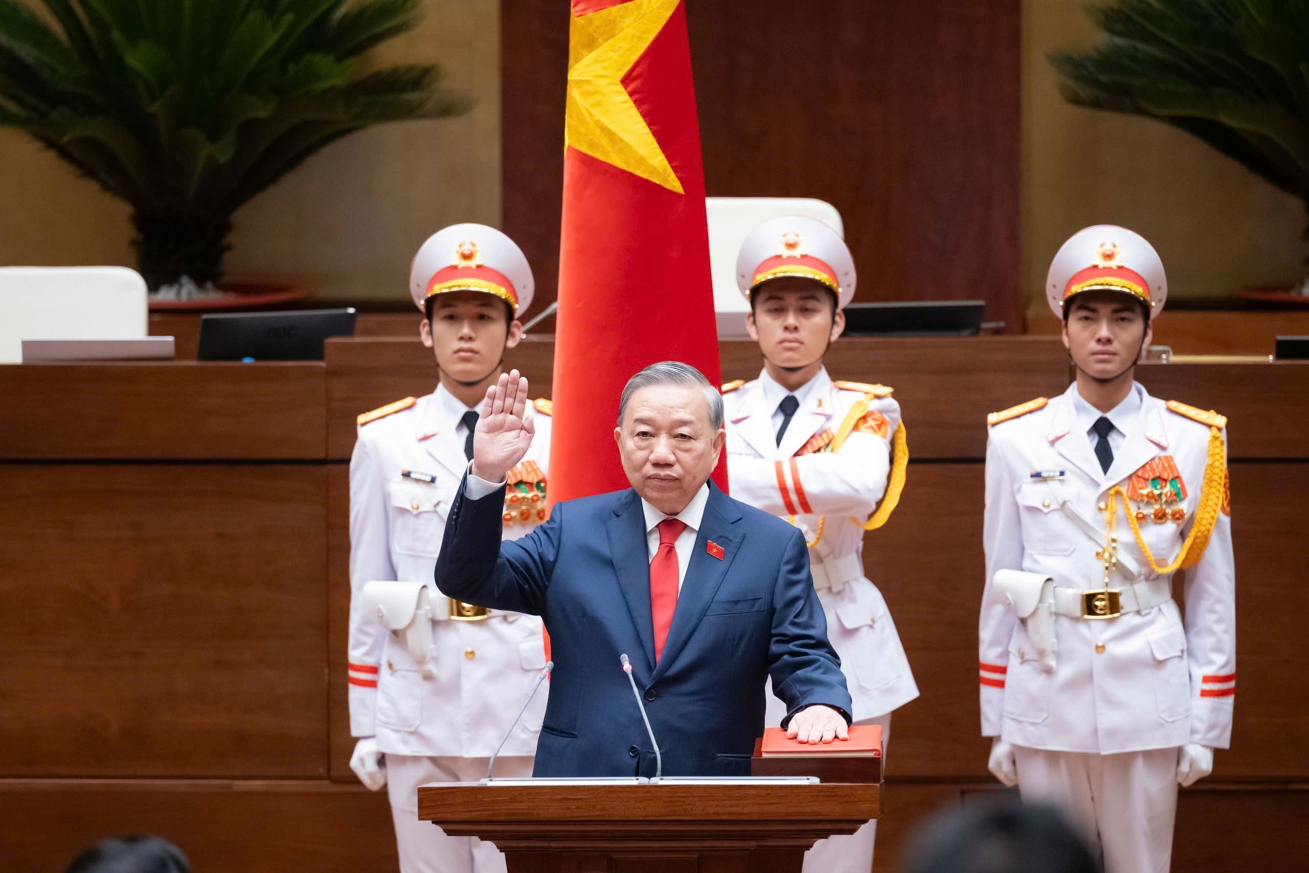 Communist Party head To Lam is sworn in as Vietnam’s president on Tuesday. Photo: EPA