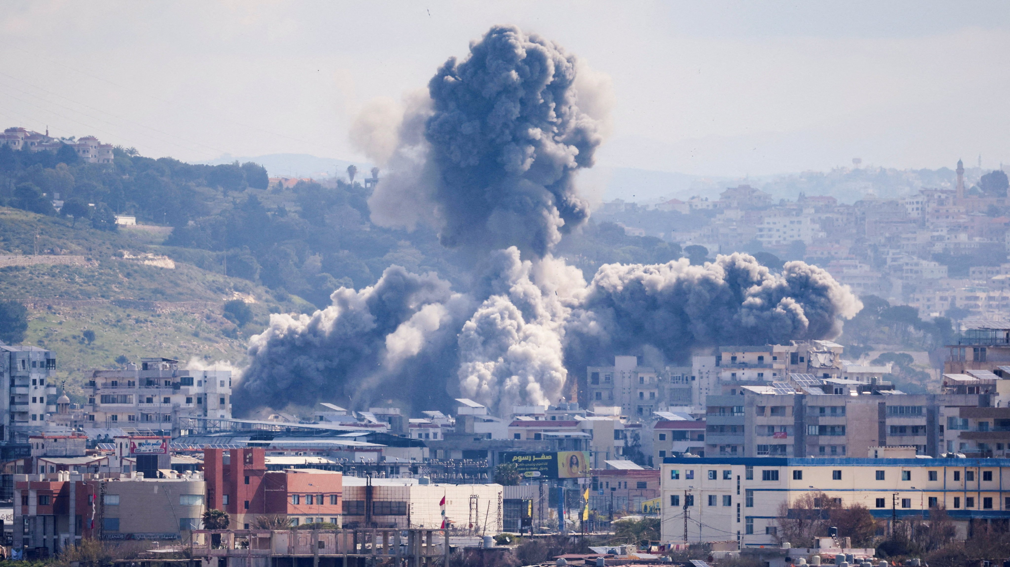 An Israeli strike in Tyre, Lebanon on Wednesday. Photo: Reuters