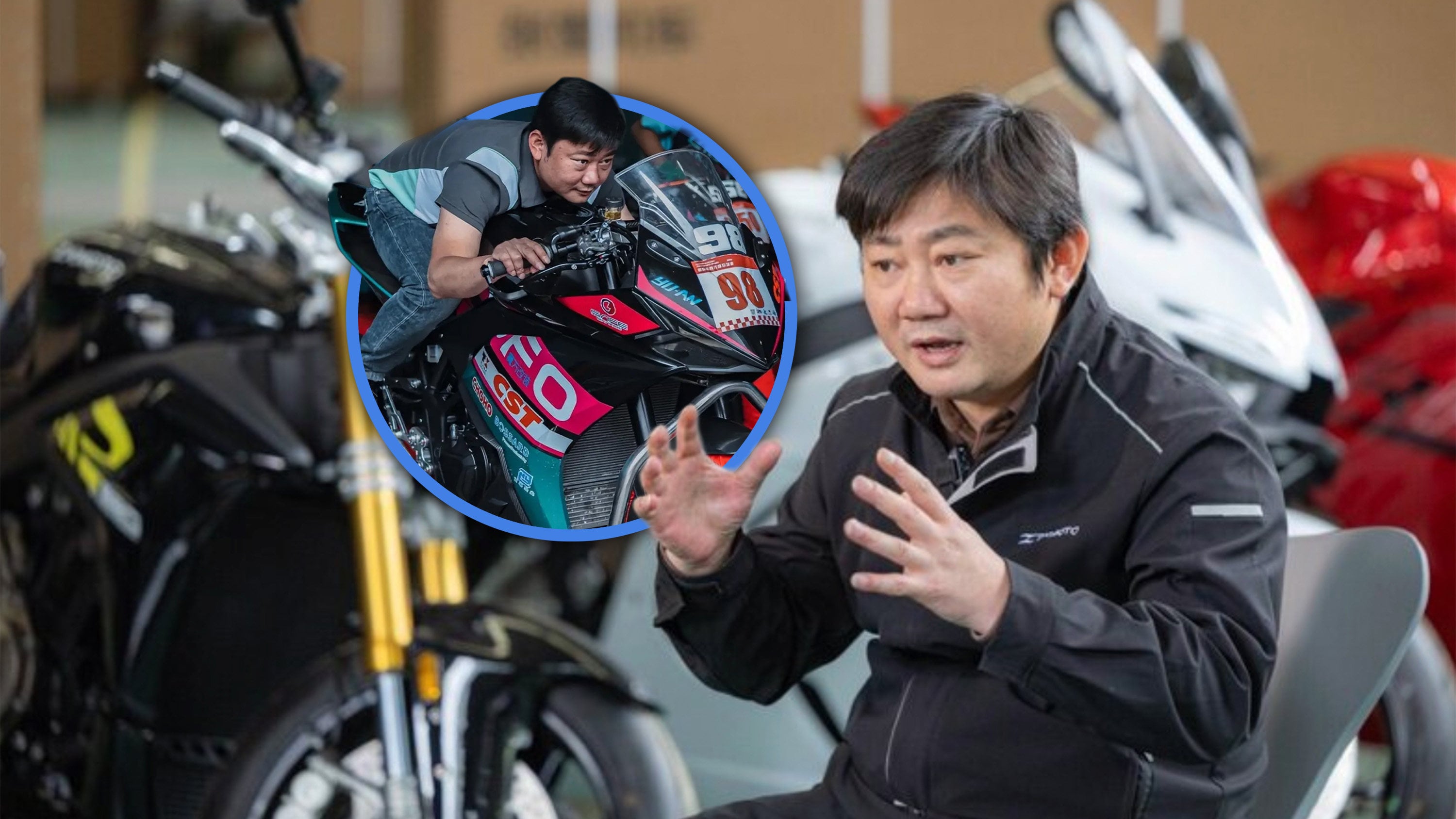 Zhang Xue, the founder of ZXMOTO in China, who previously said he did not receive “a single cent” in government subsidies later revised his stance after igniting a controversy. Photo: SCMP composite/Xinhua/Sohu