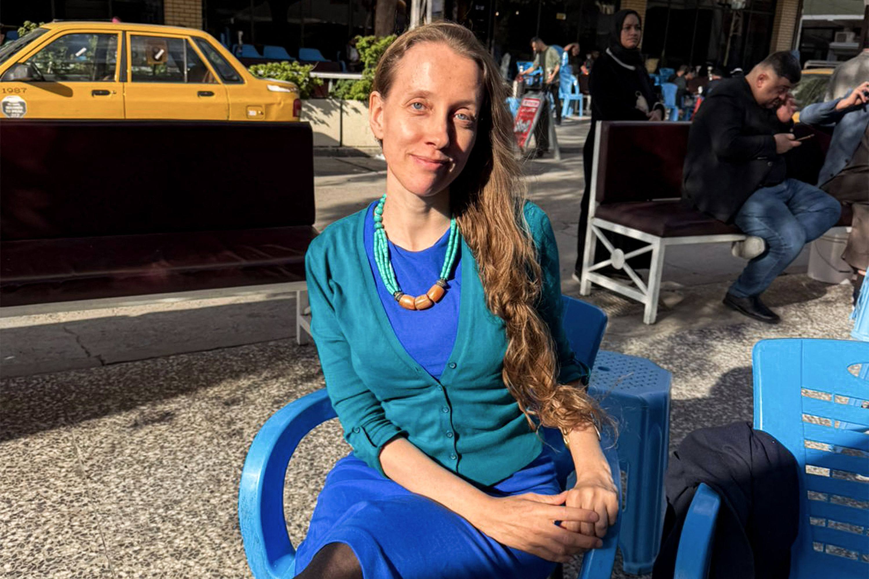 US journalist Shelly Kittleson poses for a picture in Baghdad in March. Photo: AFP