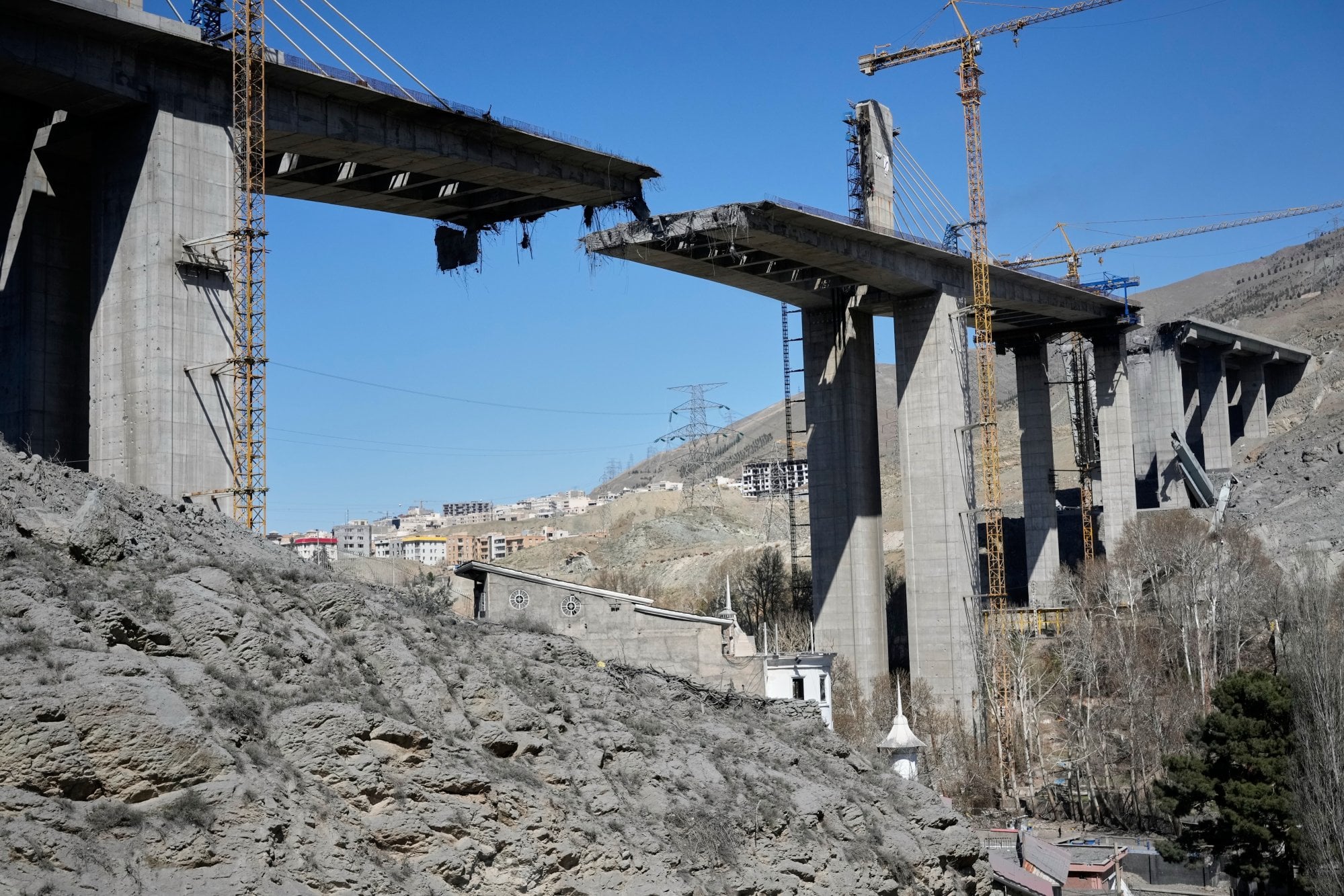 US officials said the B1 bridge in Karaj, west of Tehran, was destroyed for military purposes. Photo: AP