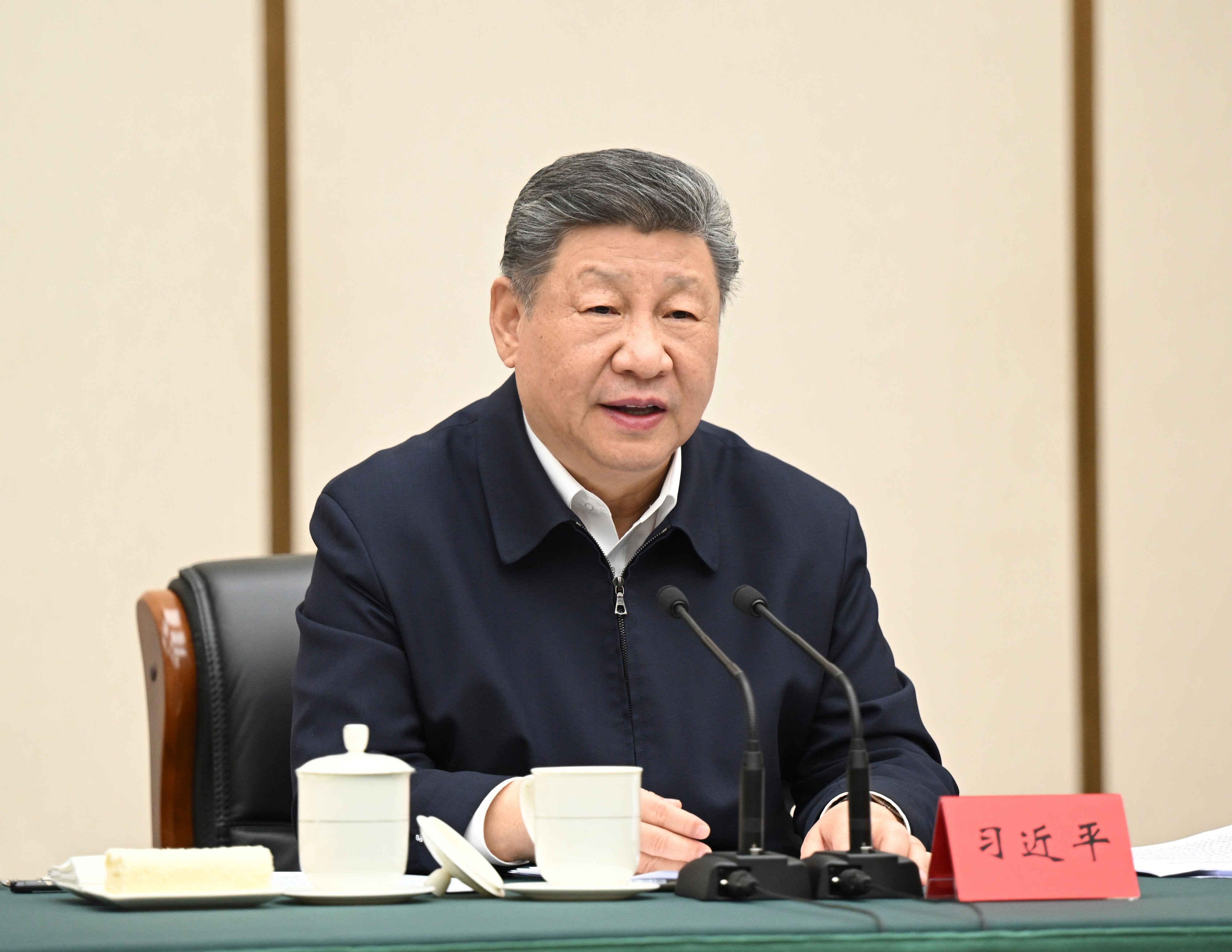 President Xi Jinping chairs a symposium in the Xiong’an New Area, north China’s Hebei province, on March 23. Photo: Xinhua