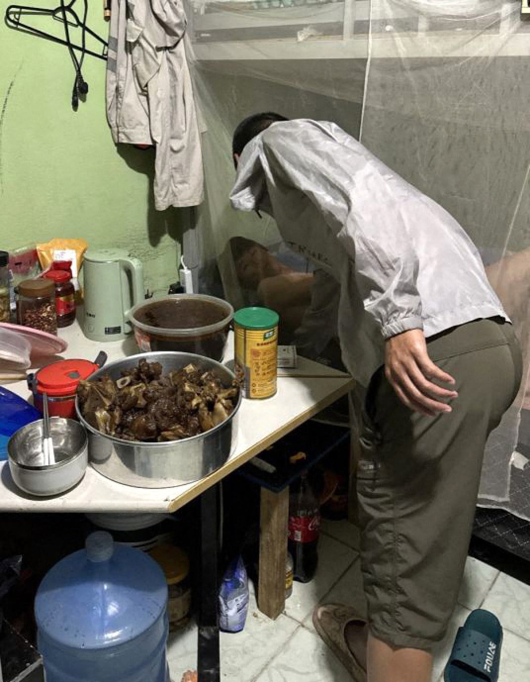 A Chinese worker in Camacari, Bahia state, Brazil, where he was building an electric car factory for Chinese EV giant BYD in December 2024. Photo: Handout/Brazil’s Federal Public Ministry (MPT)/AFP