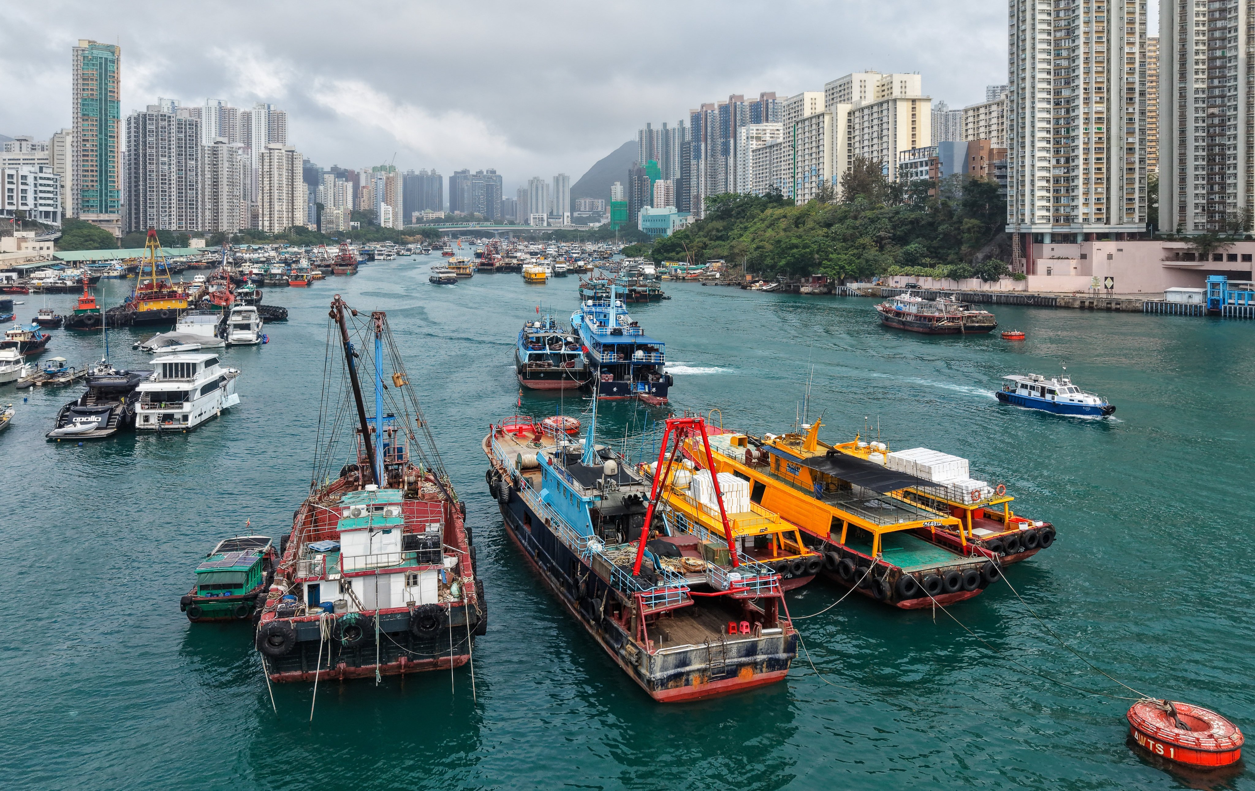 Fishing boats berth near the Aberdeen Wholesale Fish Market ahead of the annual moratorium. Photo: Eugene Lee