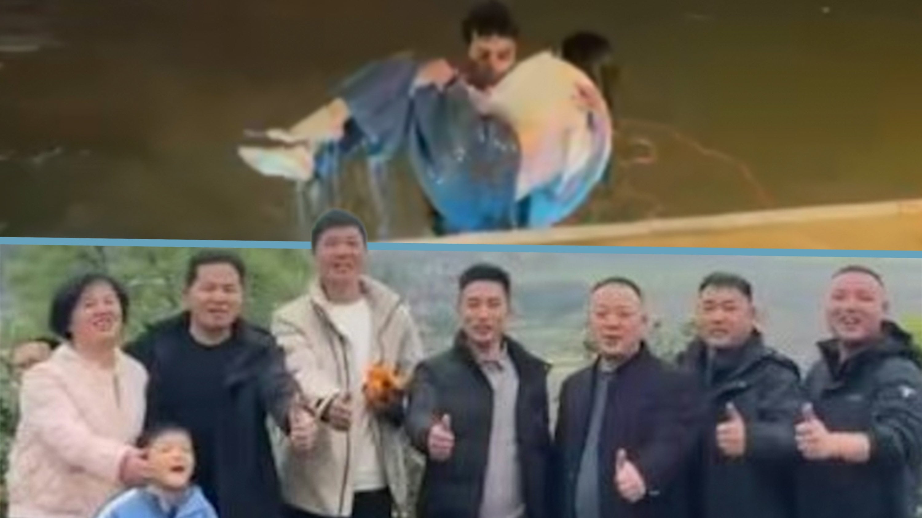 Acts of love and compassion in China: A Moroccan student rescues a woman from a lake and leaves without sharing any contact information and a woman who borrowed US$175 from a pen pal 30 years ago to further her education recently reconnected with him. Photo: SCMP composite/Douyin