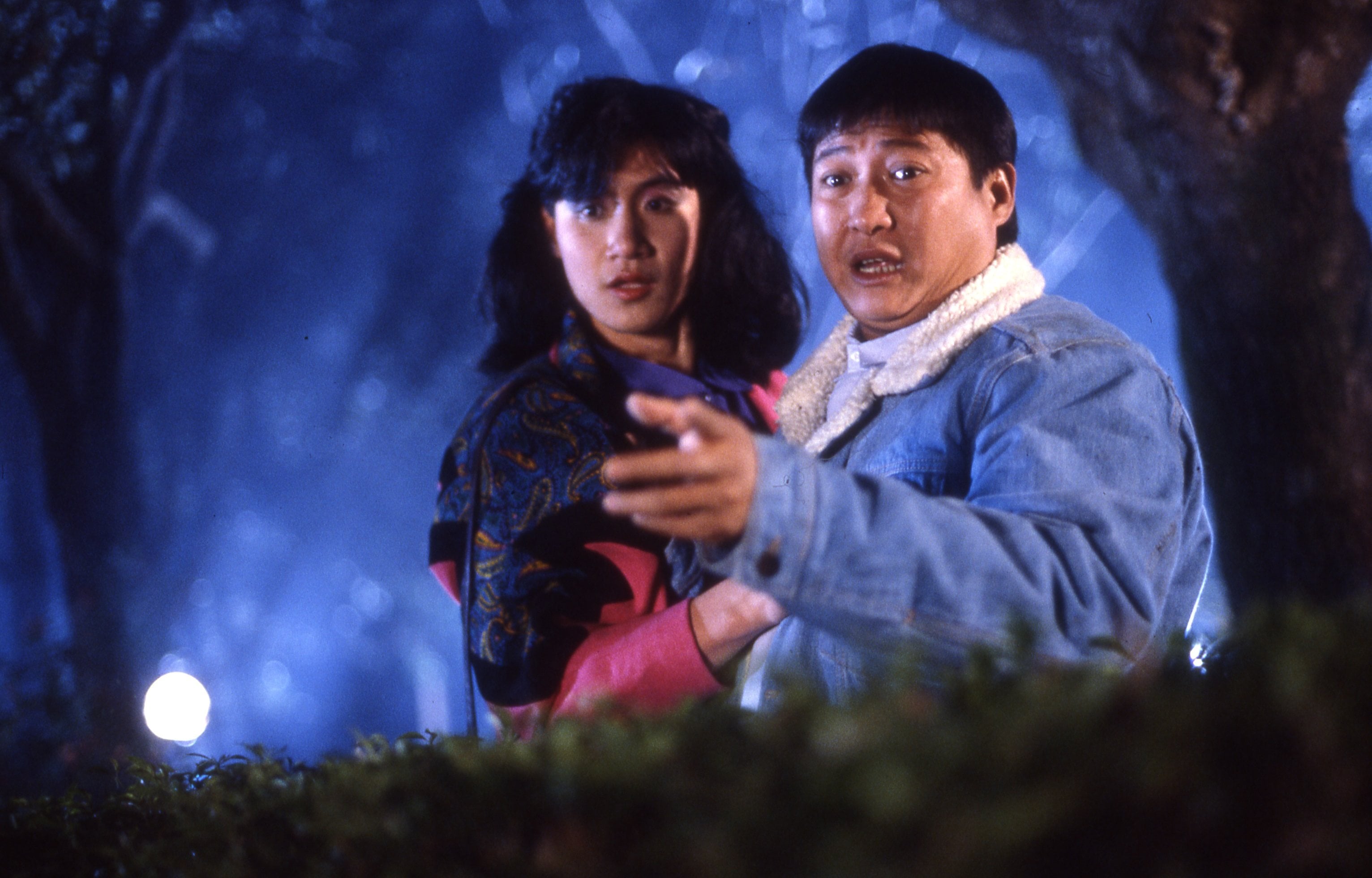 Jacky Cheung (left) and Sammo Hung in a still from Where’s Officer Tuba?, a popular Hong Kong comedy film from 1986.