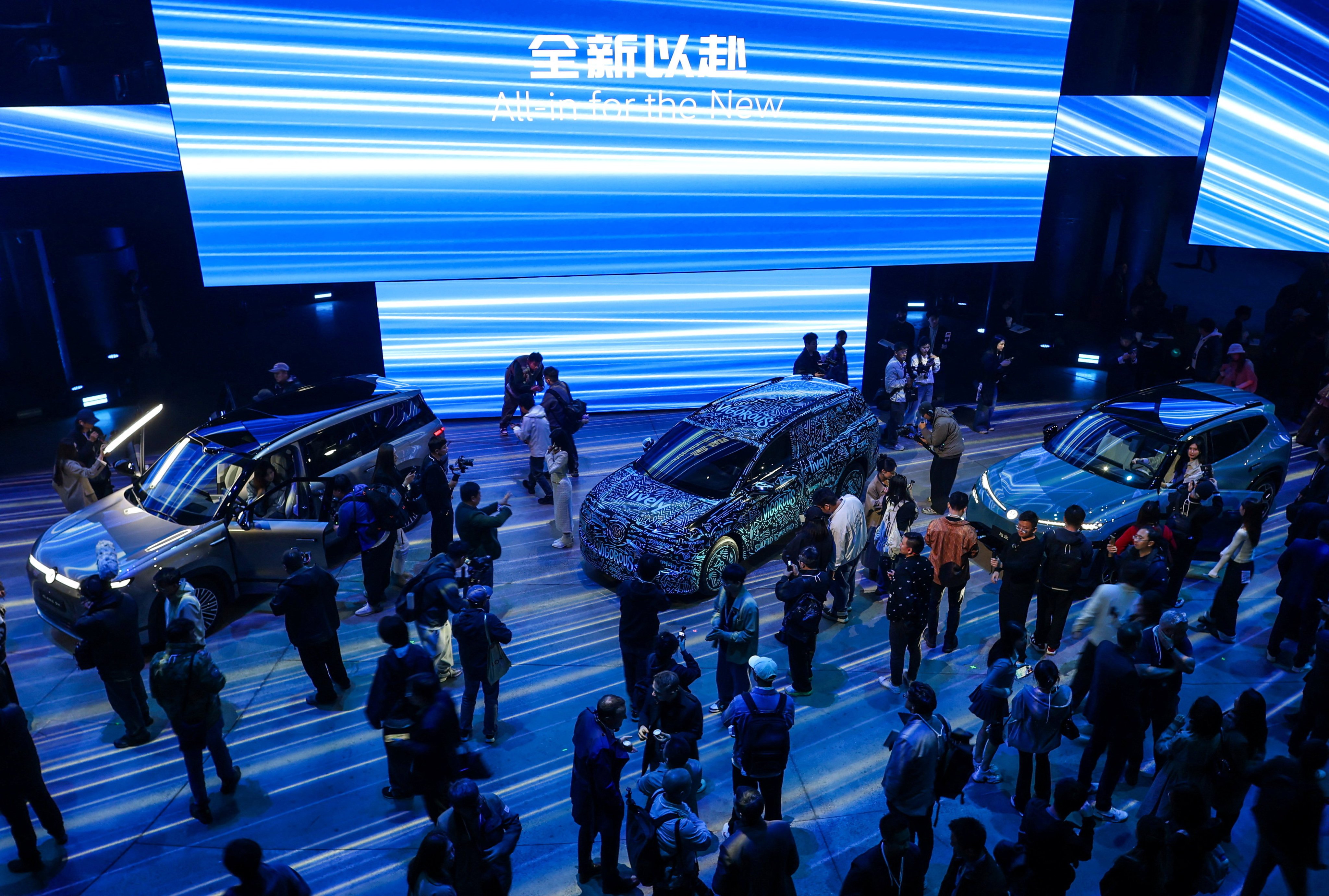 Volkswagen unveiled the ID. ERA 9X, ID. AURA T6 and ID. UNYX 08 electric vehicles in Beijing on Wednesday. Photo: Reuters