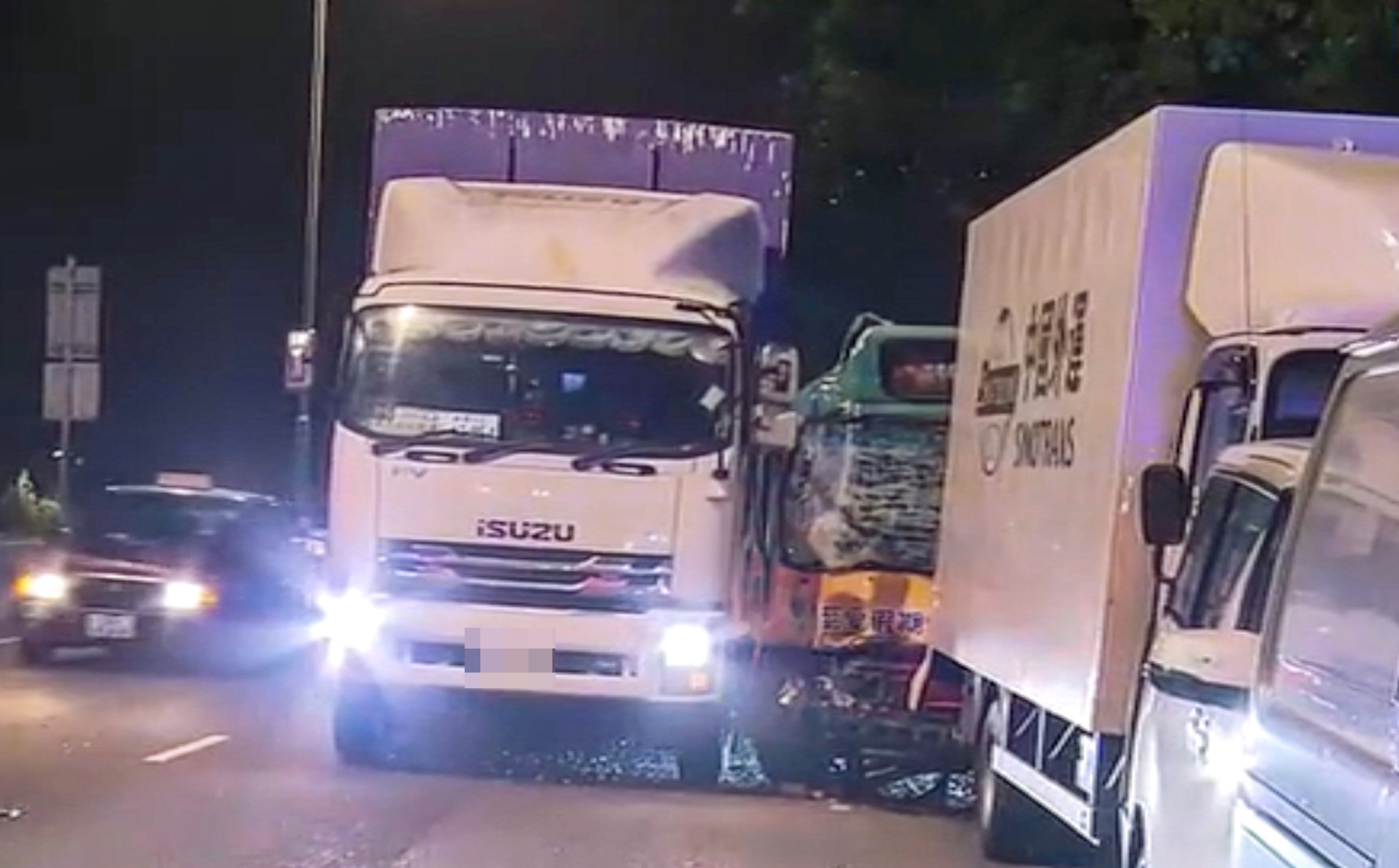 Two separate crashes on Hong Kong’s San Tin Highway left one dead and 16 injured. Photo: Handout