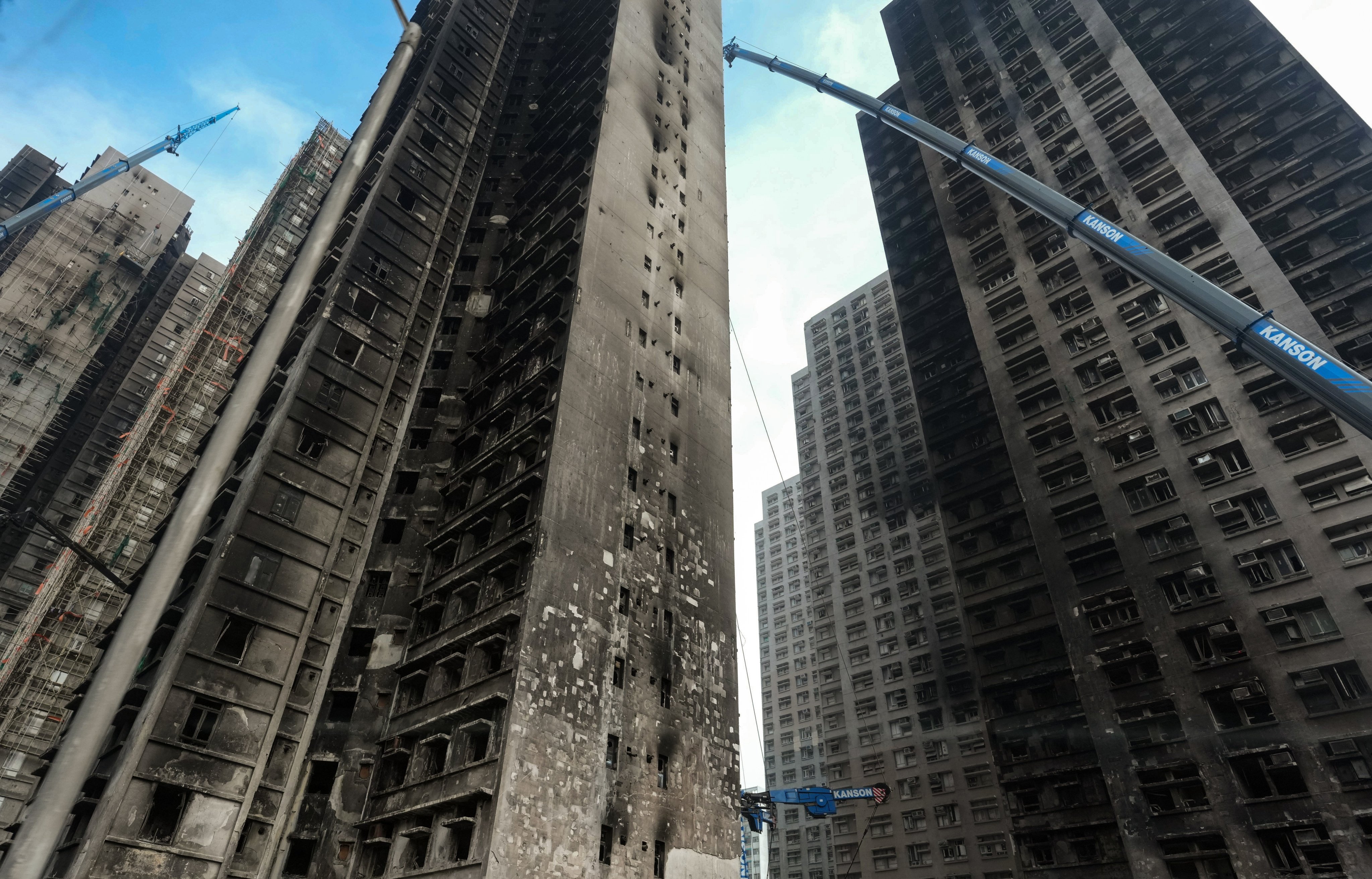 The fire at Tai Po’s Wang Fuk Court last November destroyed all but one of its eight buildings, killed 168 people and displaced about 5,000 residents. Photo: Jelly Tse