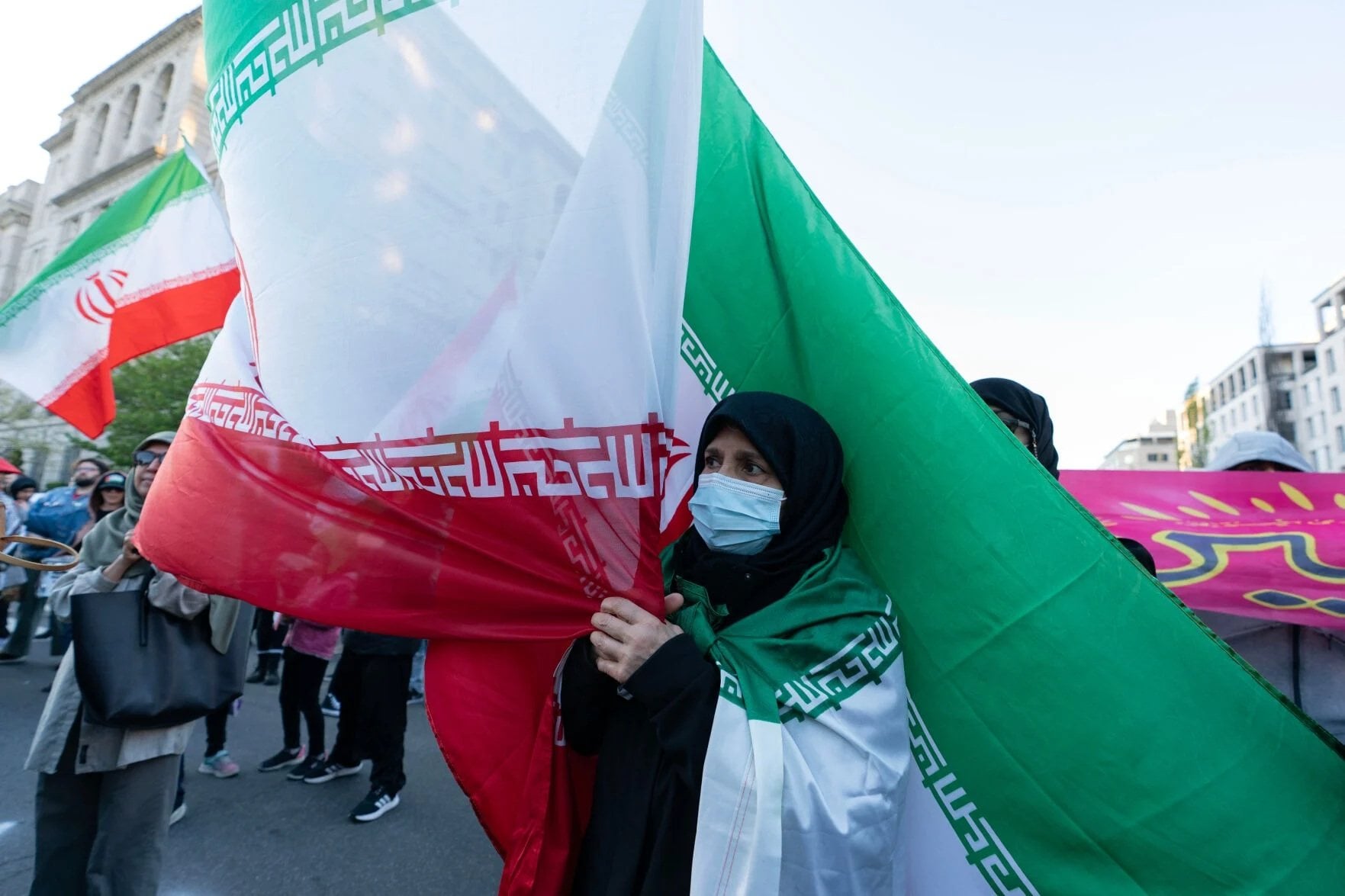 Activists protest near the White House in Washington on Tuesday. Photo: AP