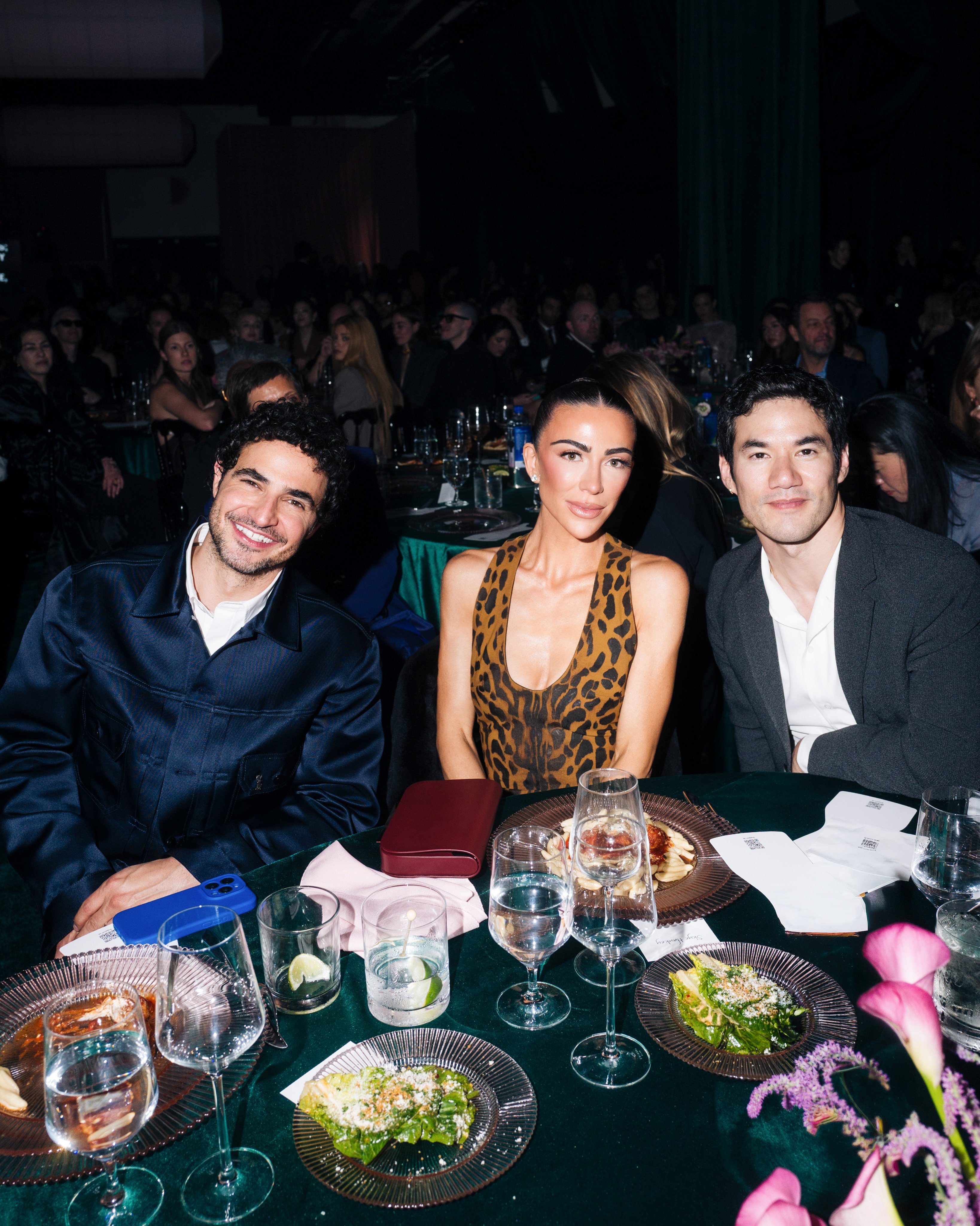 Skye Hankey with Zac Posen and Joseph Altuzarra at Fashion Trust US in Los Angeles. Photo: Handout