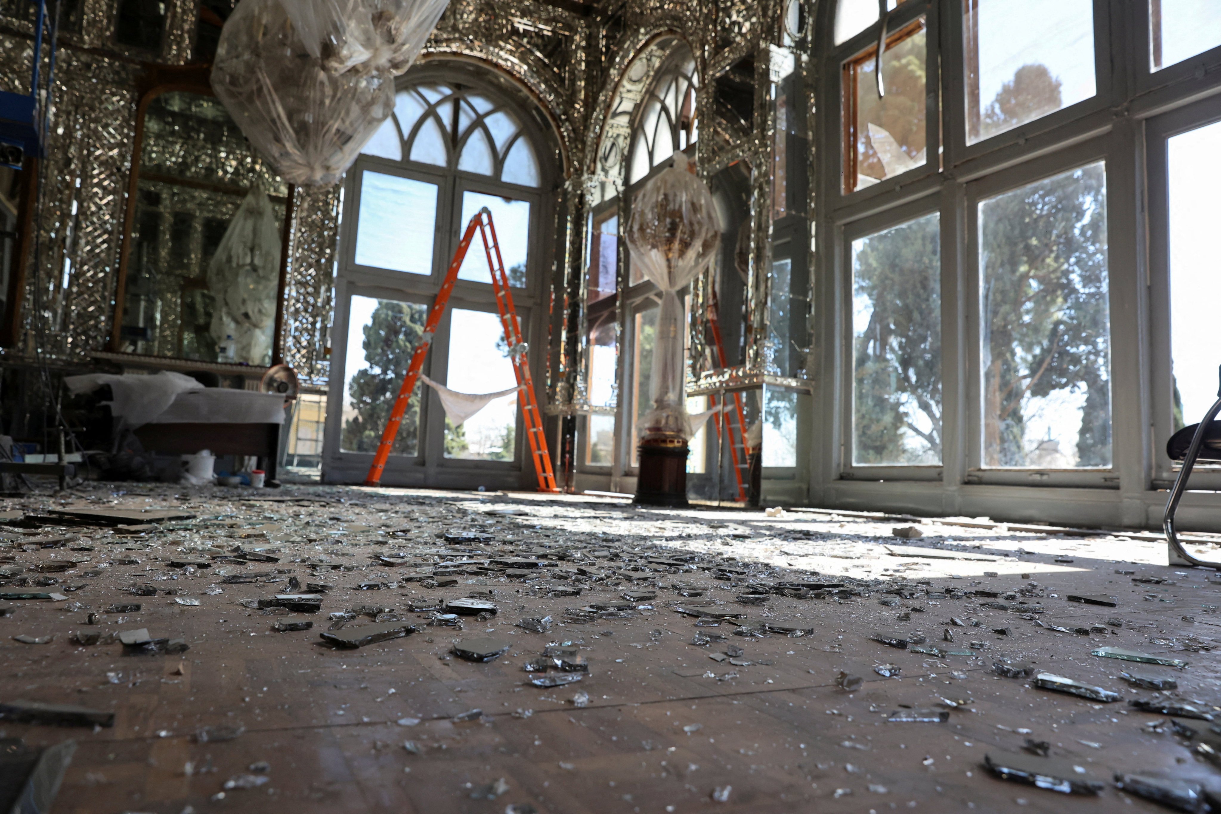 Debris at the historical monument Golestan Palace after it was damaged in an Israeli and US strike. Photo: West Asia News Agency via Reuters