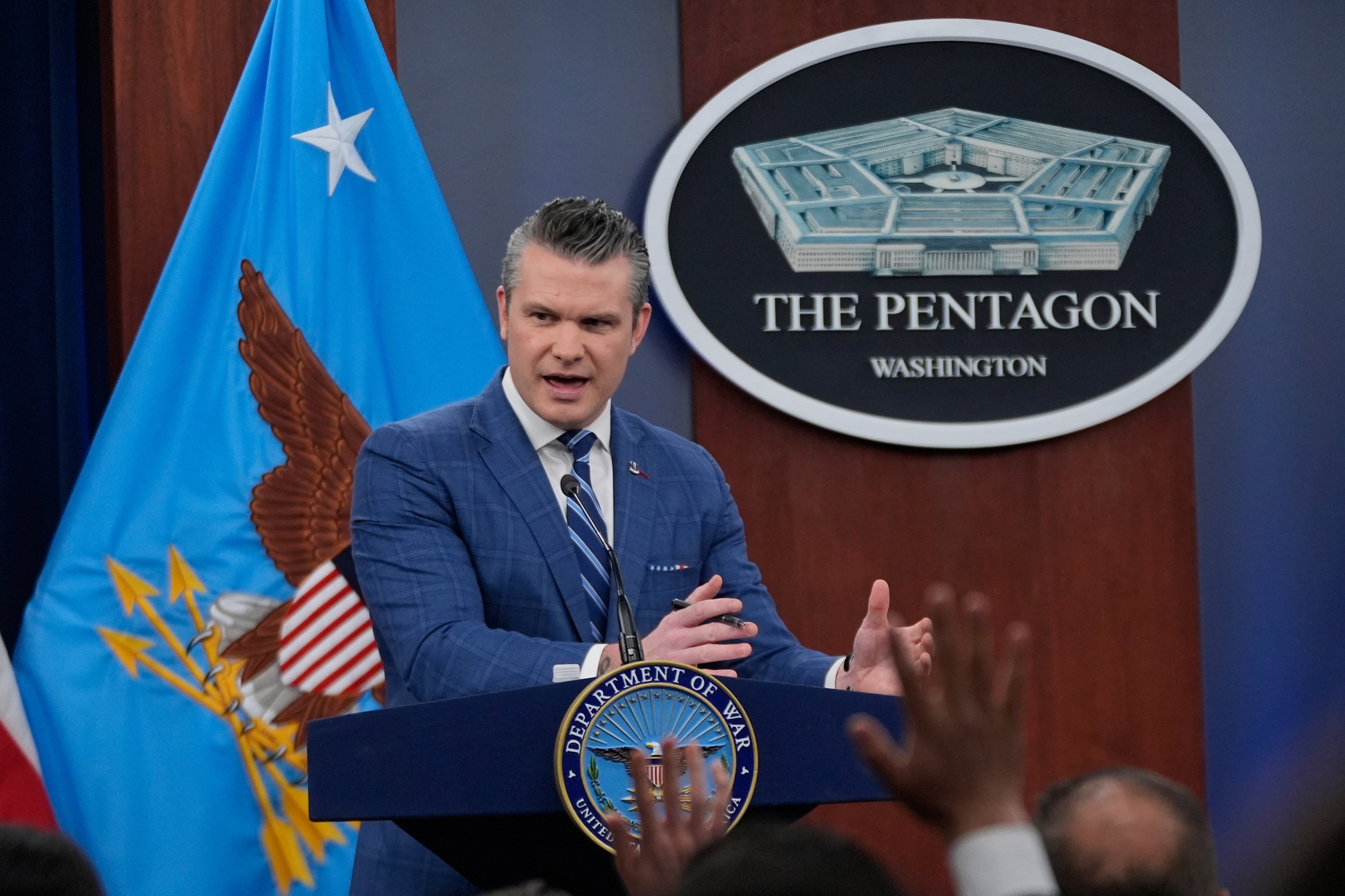 US Defence Secretary Pete Hegseth at the Pentagon in Washington. Photo; AP