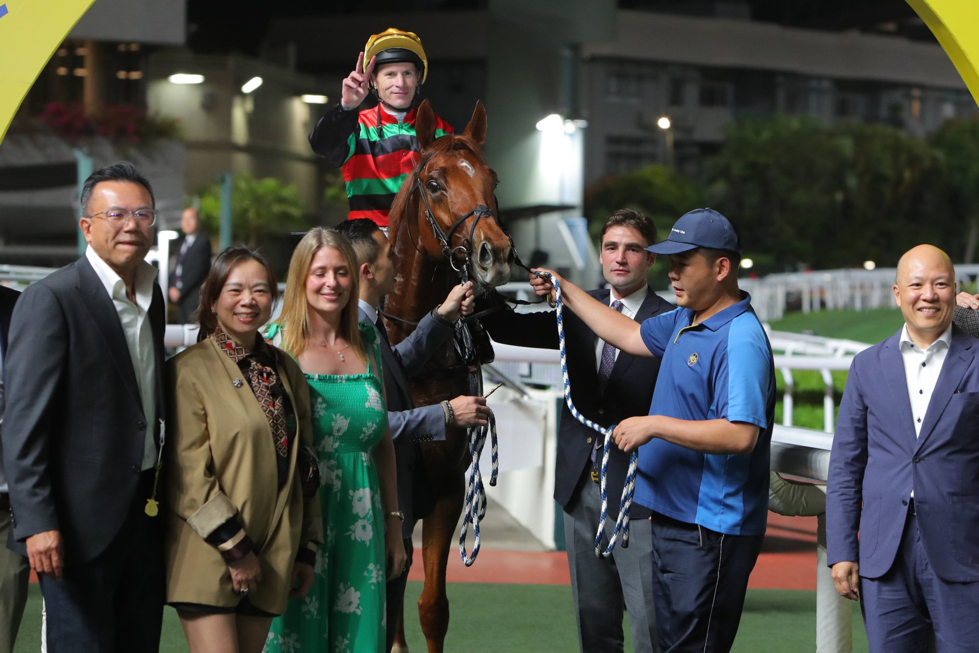 Jockey Richard Kingscote celebrates his recent dirt win on Loch Tay.