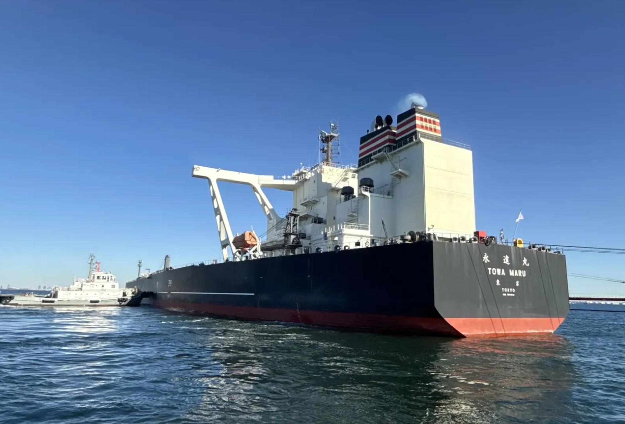 The Japan-flagged crude oil tanker Towa Maru rivals an aircraft carrier in sheer bulk. Photo: Handout