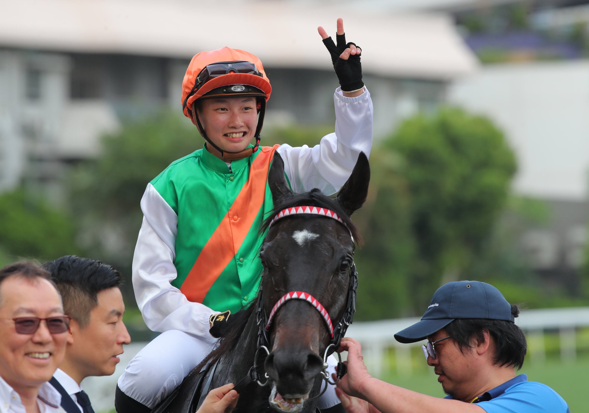 Nichola Yuen smiles after winning two goals in Fortune Link.