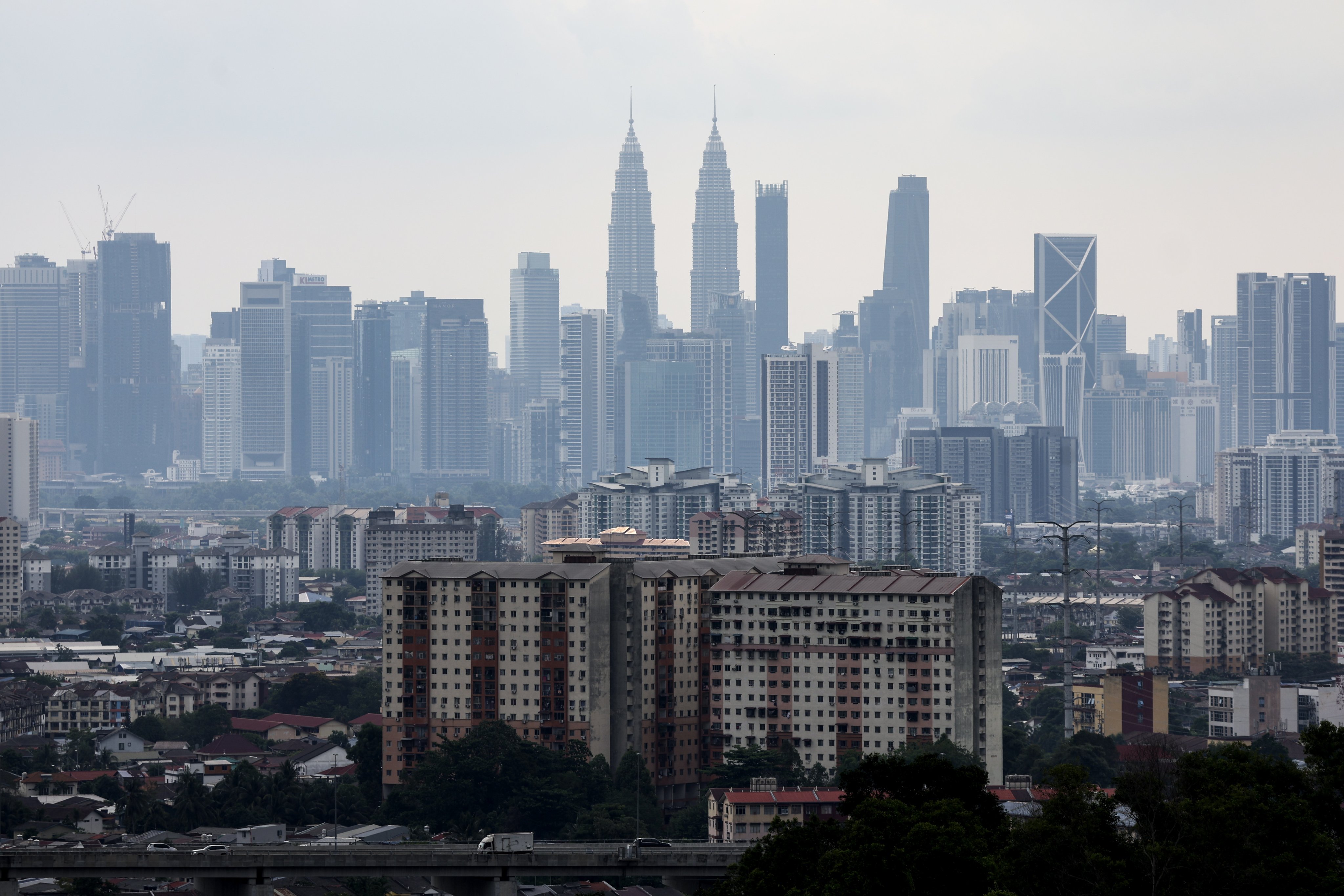 The skyline of Kuala Lumpur seen on Friday. Malaysia has leaned heavily on domestic natural gas production and costly subsidies to mitigate the fallout from the Iran war. Photo: EPA