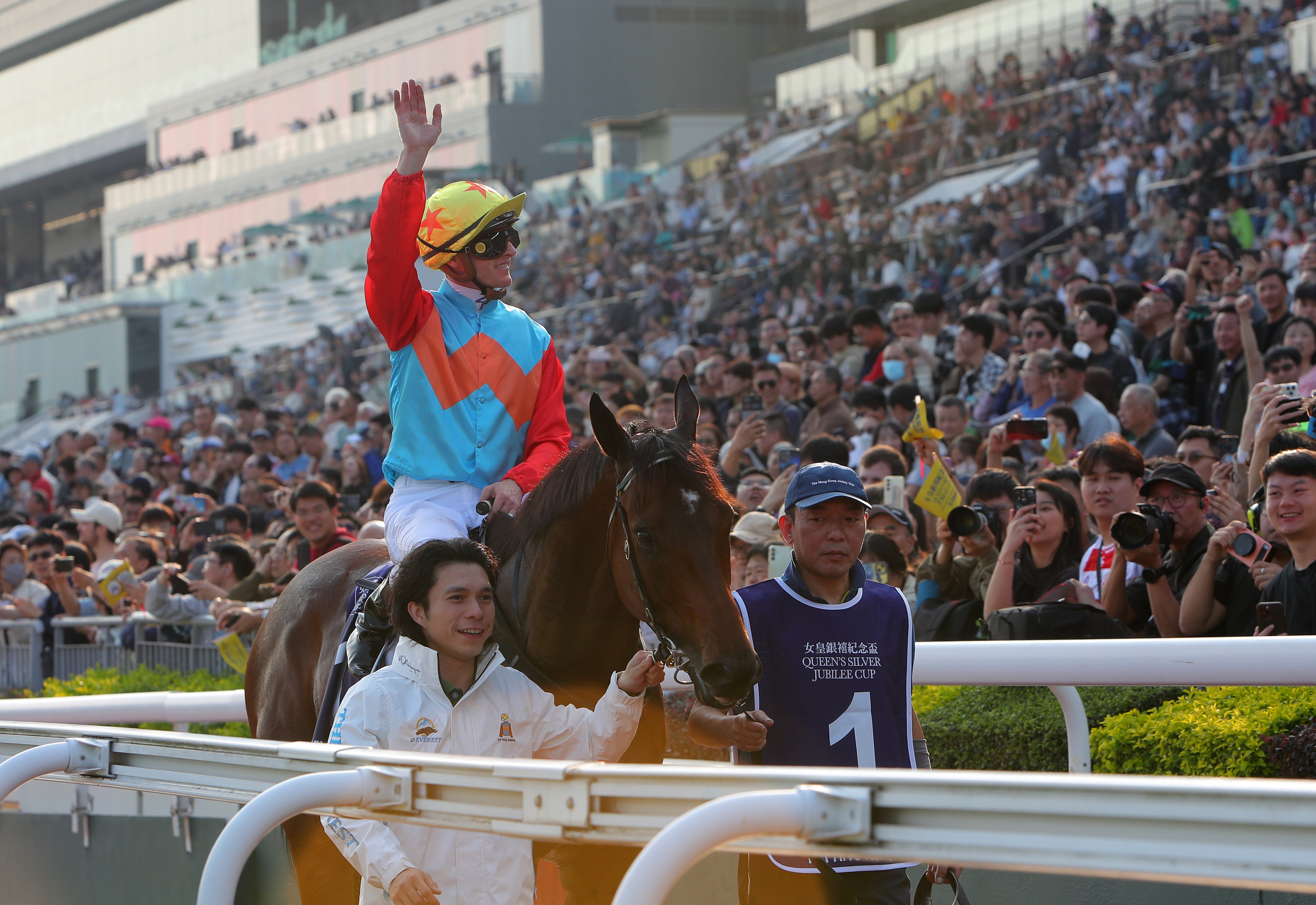 Jockey Zac Purton soaks up the attention from fans at Sha Tin after Ka Ying Rising’s record-breaking 18th straight win in February. Photos: Kenneth Chan